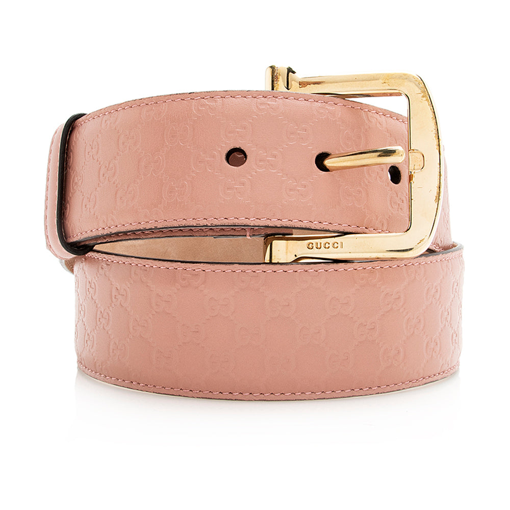 Gucci Microguccissima Belt - Size 32 Leather Pink Accessory