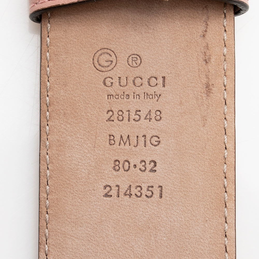 Gucci Microguccissima Belt - Size 32 Leather Pink Accessory