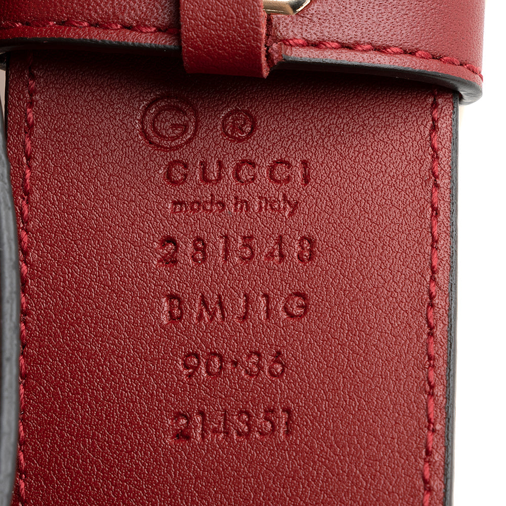 Gucci Microguccissima Belt - Size 36 Leather Red Accessory