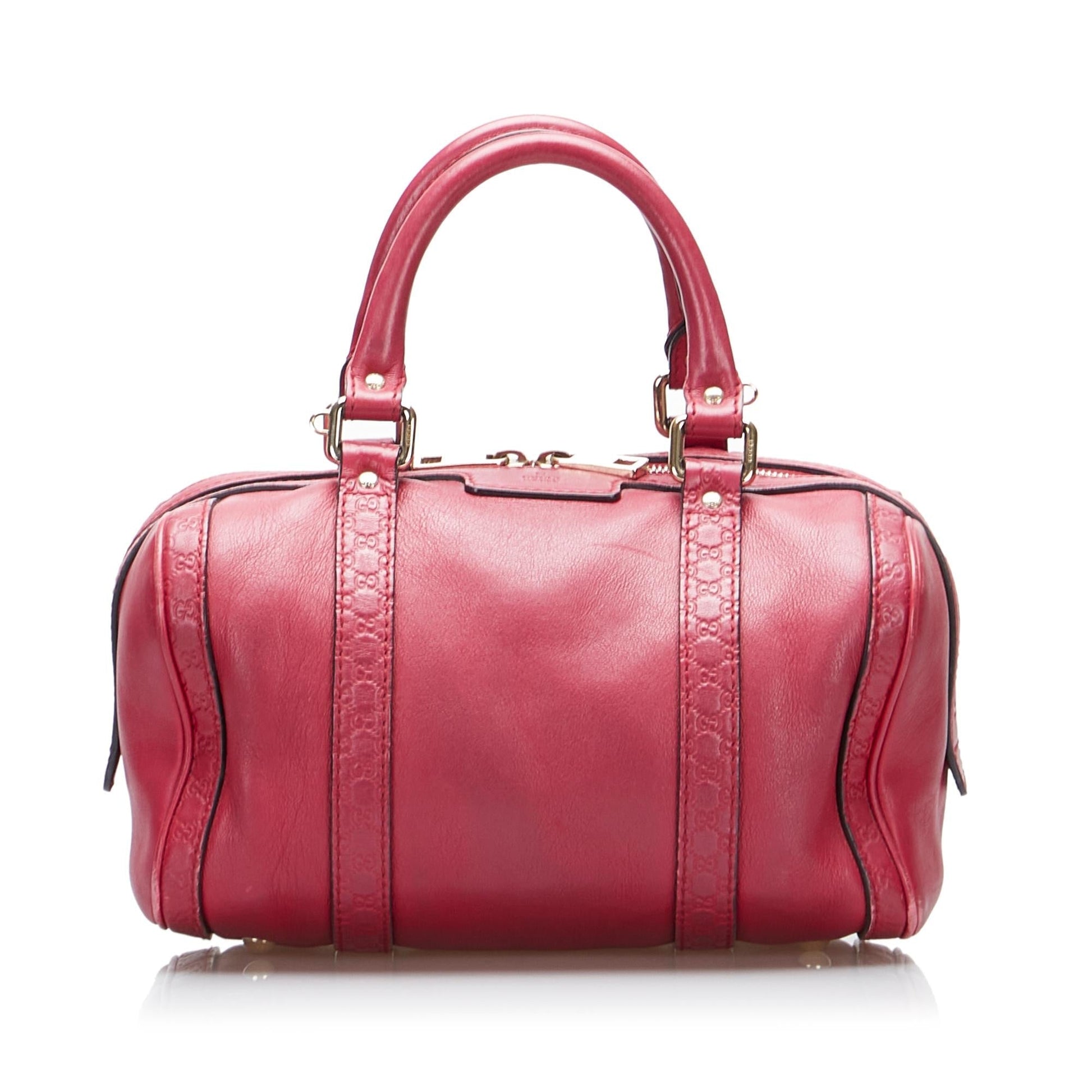 Gucci Microguccissima Boston SHG-pXeEya Calf Red Satchel Bag
