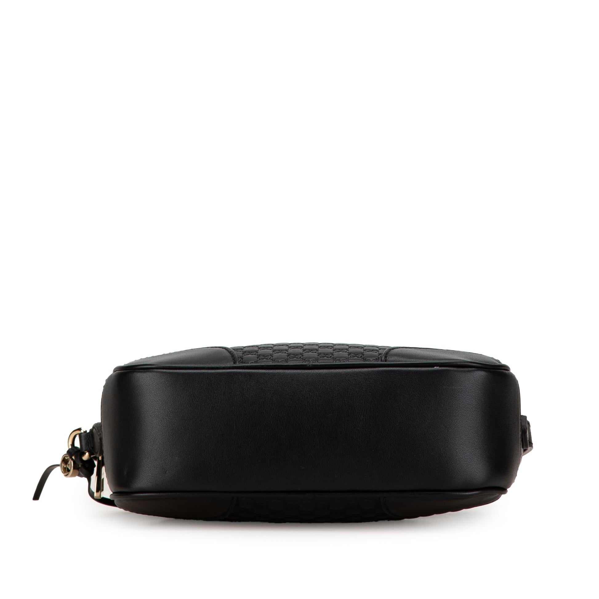 Gucci Microguccissima Bree Calf Black Crossbody Bag
