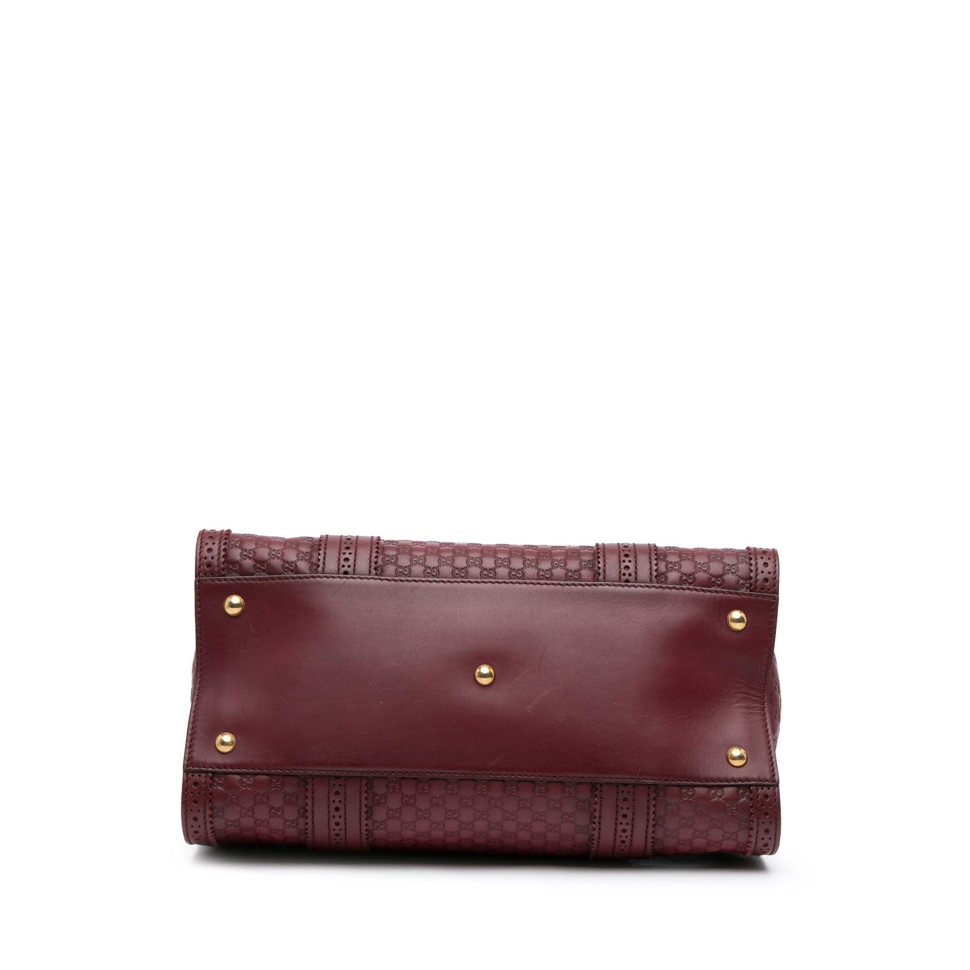 Gucci Microguccissima Brogue Duilio Boston Calf Red Satchel Bag