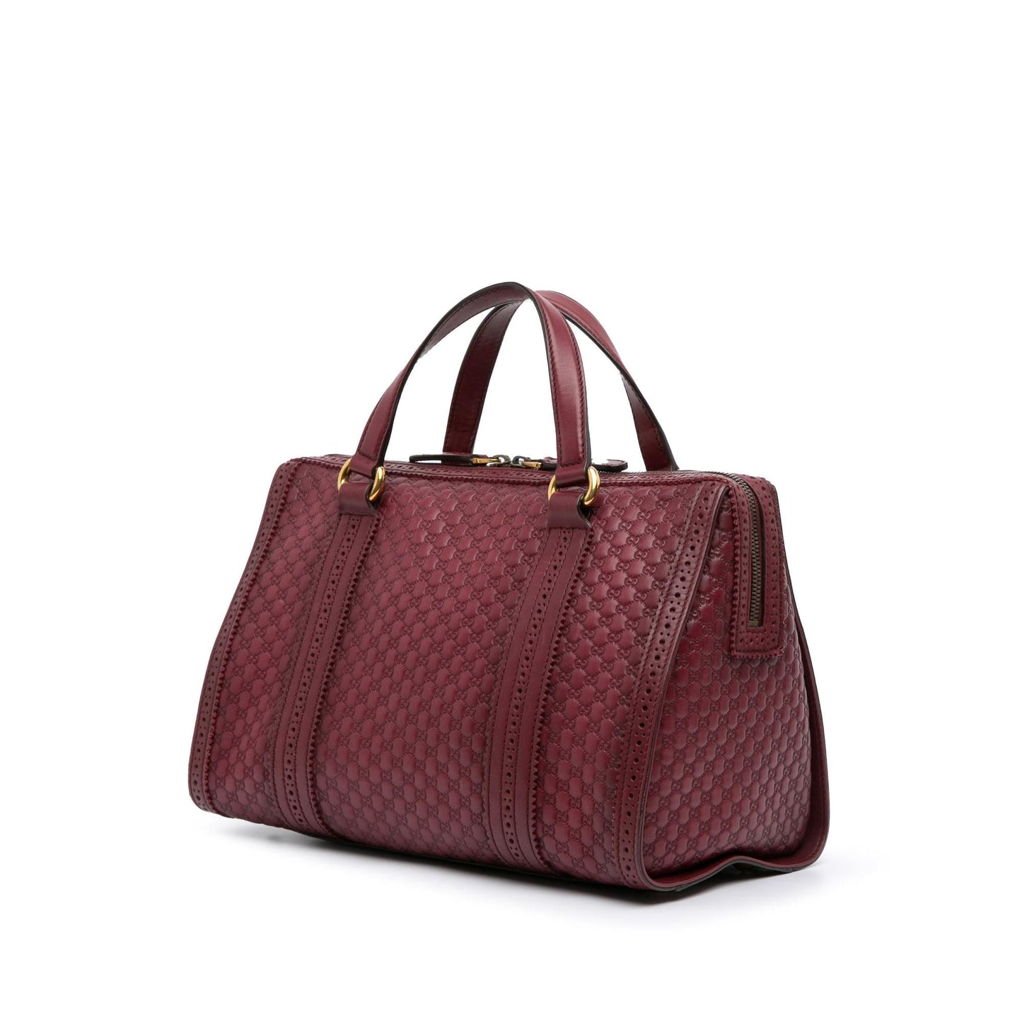 Gucci Microguccissima Brogue Duilio Boston Calf Red Satchel Bag