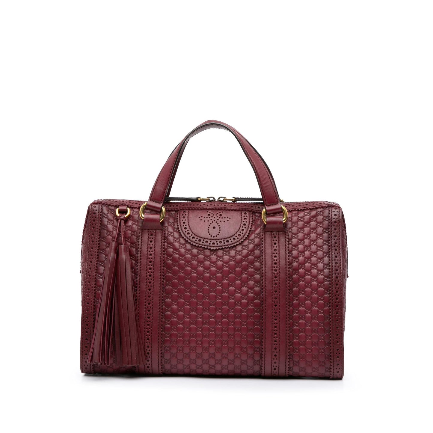 Gucci Microguccissima Brogue Duilio Boston Calf Red Satchel Bag Bag 1