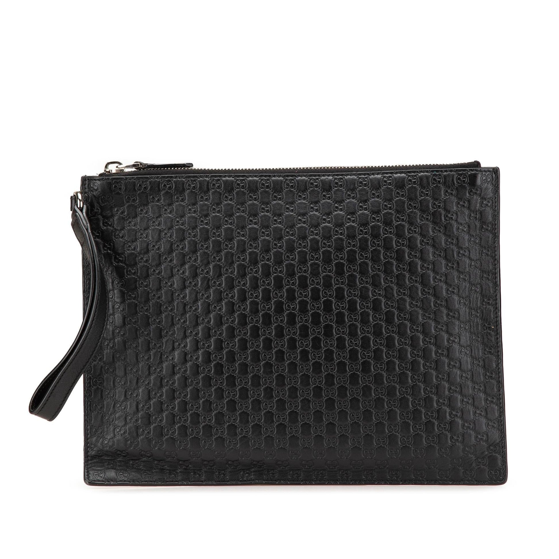 Gucci Microguccissima Calf Black Clutch Bag