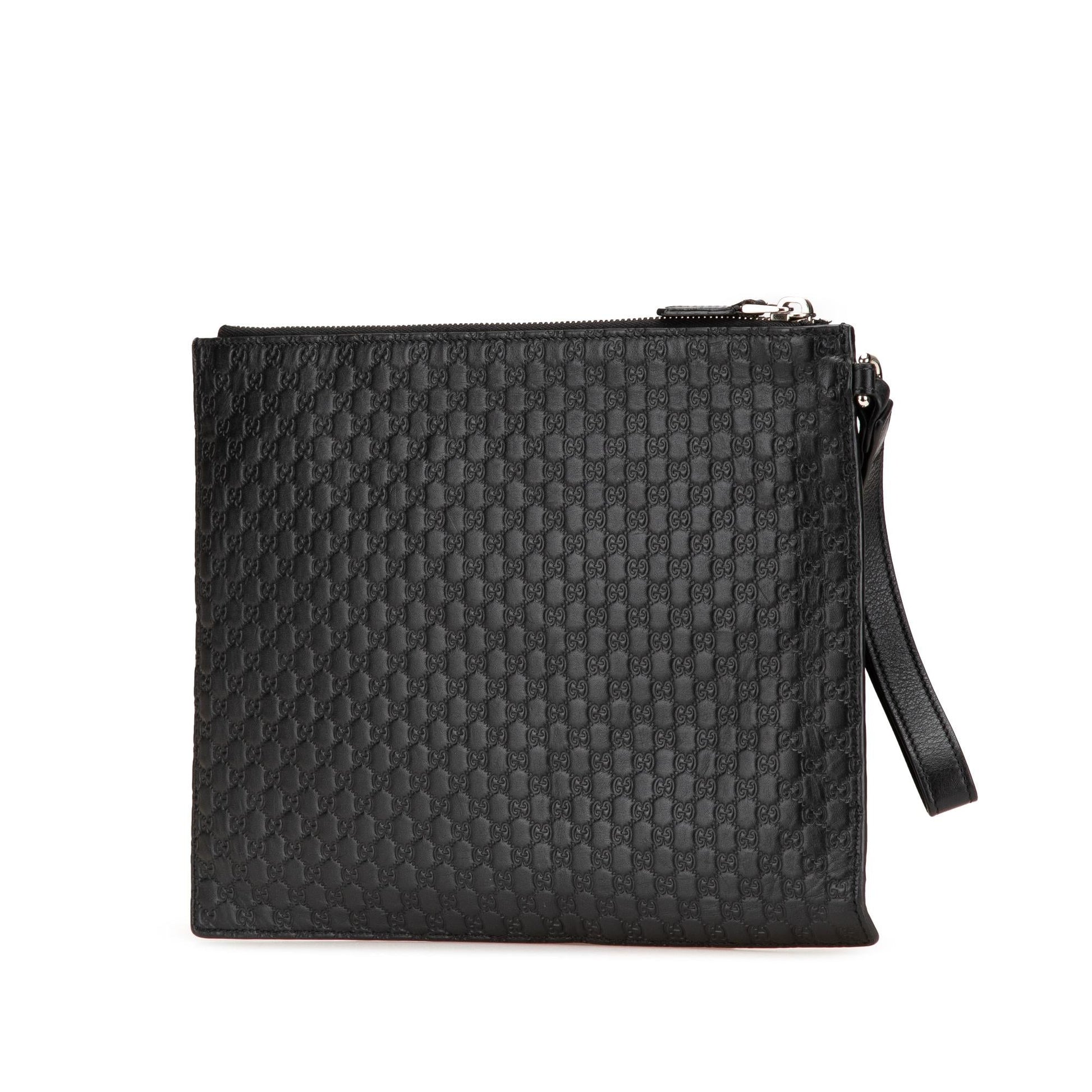 Gucci Microguccissima Calf Black Clutch Bag