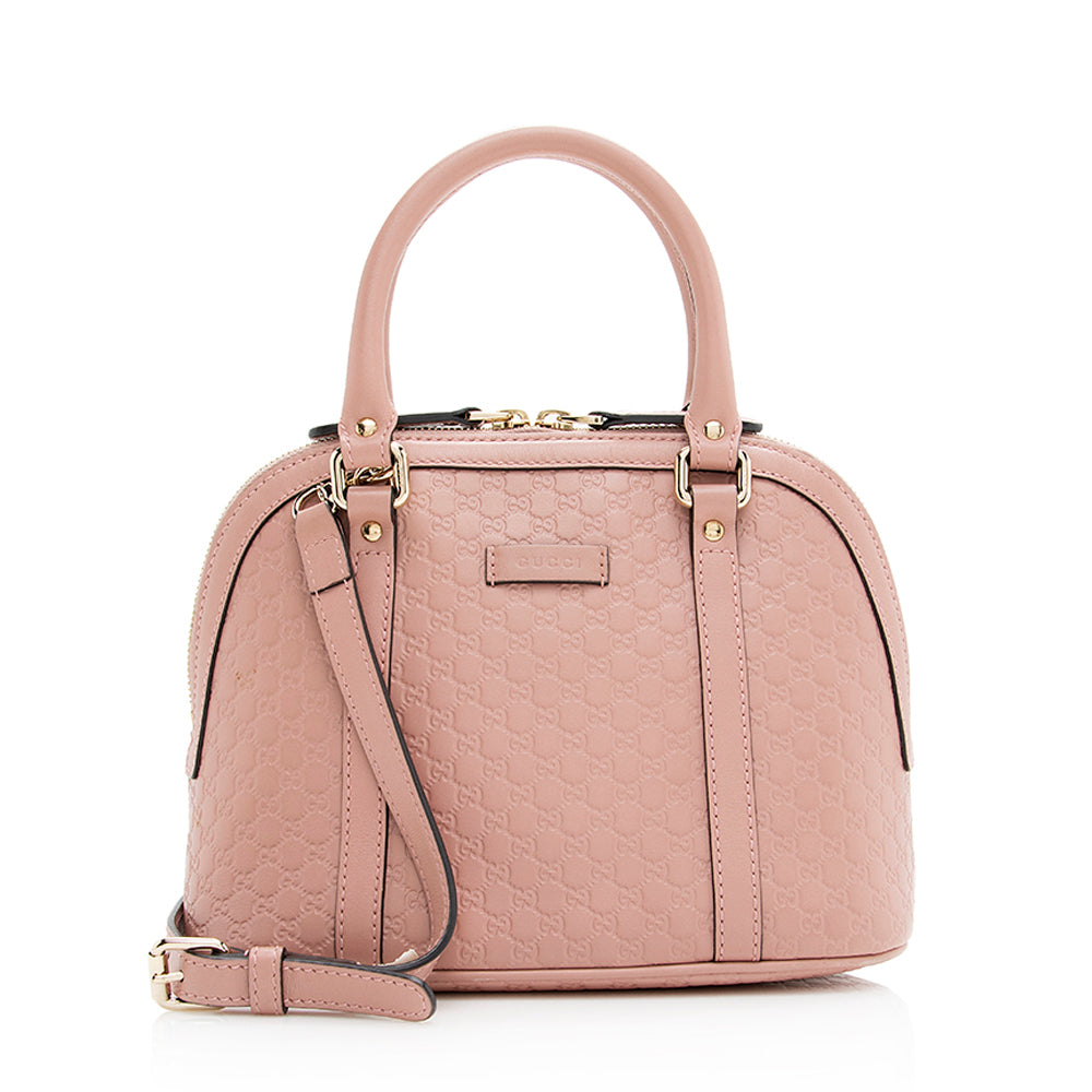 Gucci Microguccissima Dome SHF Leather Pink Small Satchel Bag