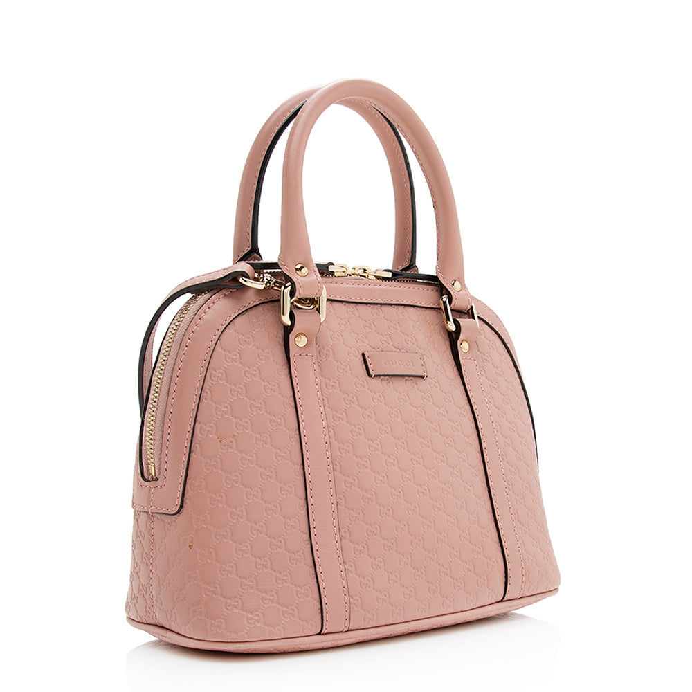 Gucci Microguccissima Dome SHF Leather Pink Small Satchel Bag