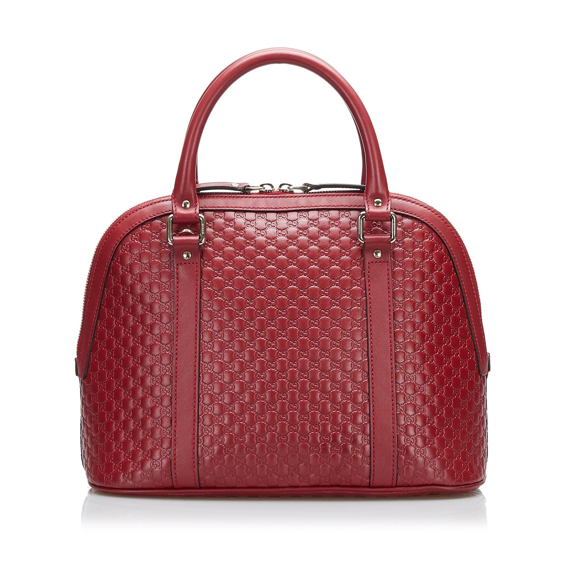 Gucci Microguccissima Dome SHG-2nPdm3 Calf Red Satchel Bag