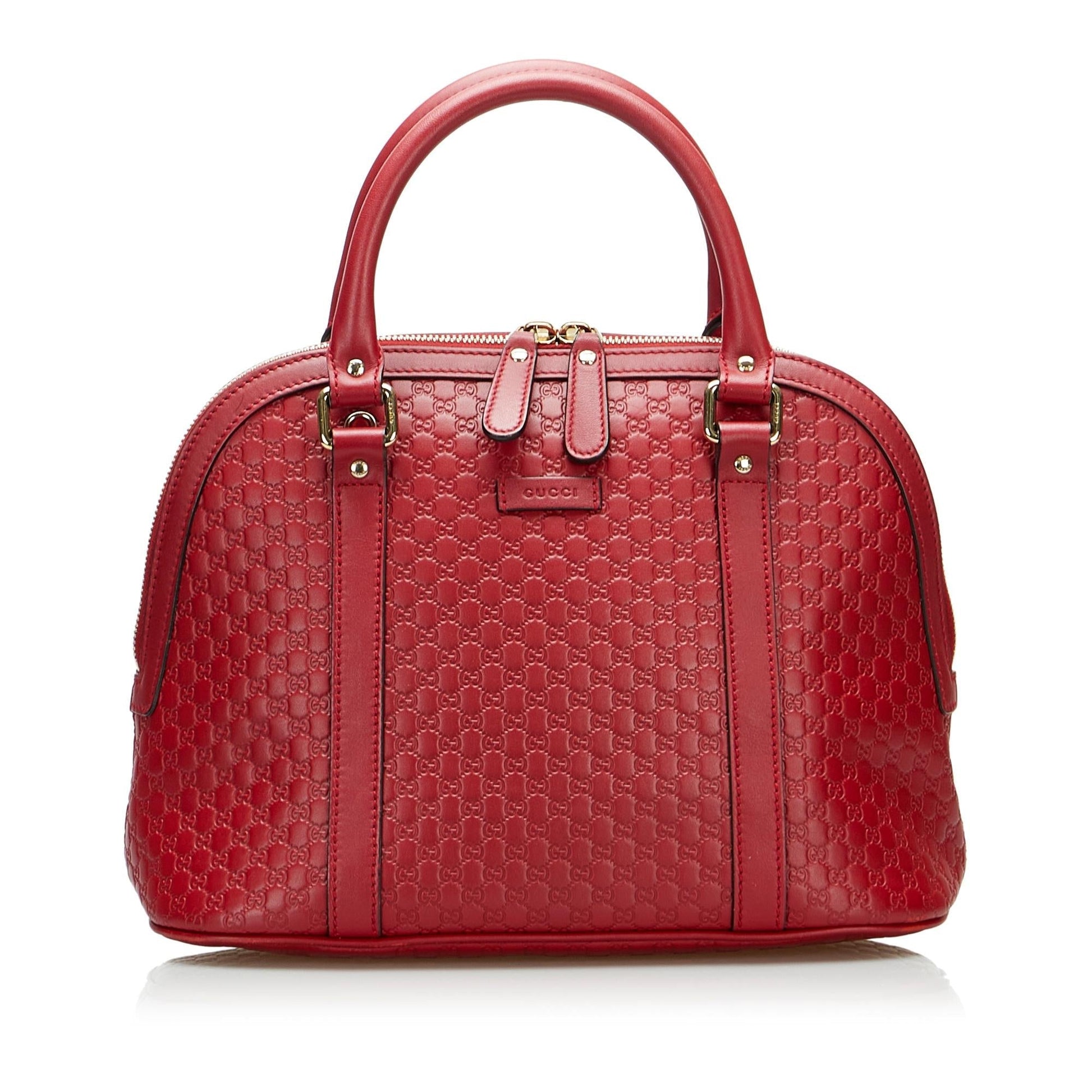 Gucci Microguccissima Dome SHG-yyZ9Dl Calf Red Satchel Bag