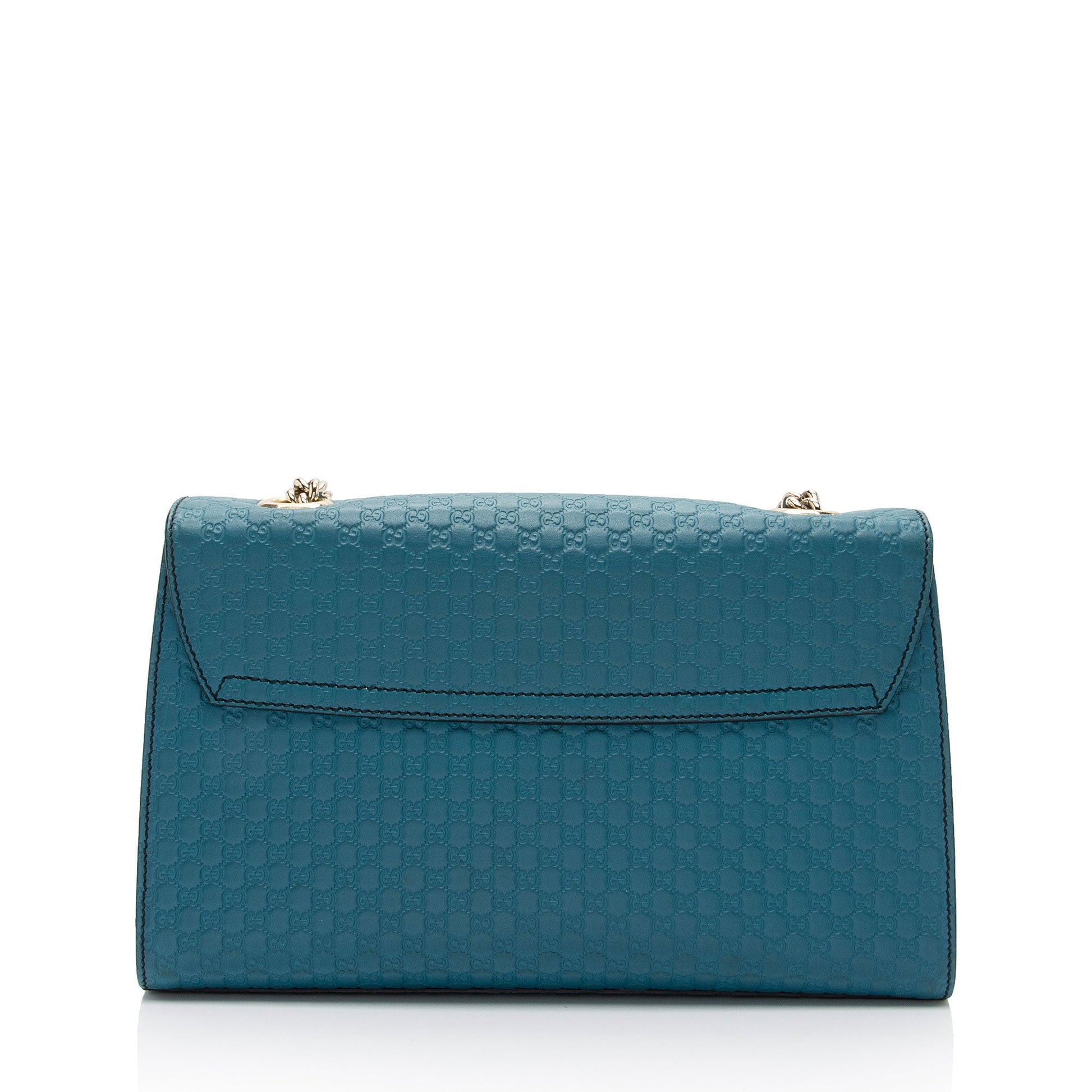 Gucci Microguccissima Emily Leather Blue Medium Shoulder Bag