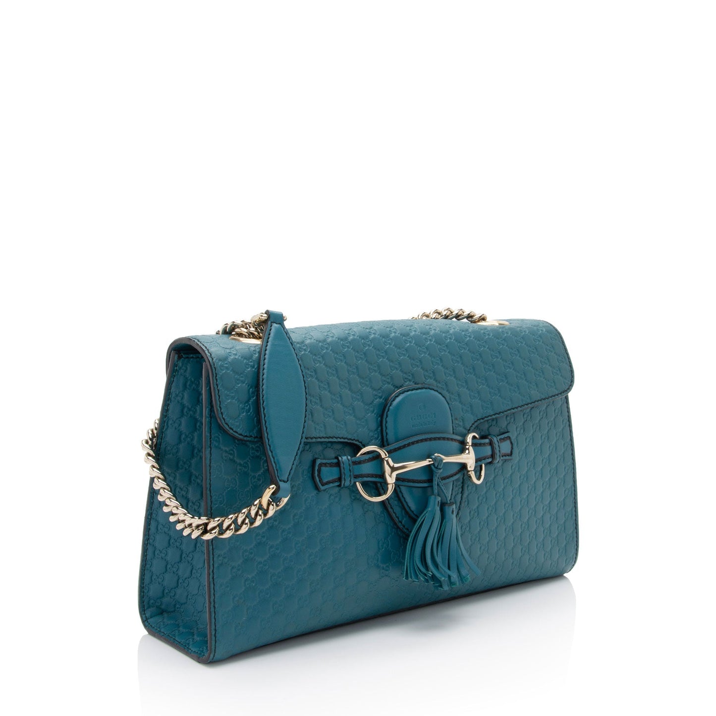 Gucci Microguccissima Emily Leather Blue Medium Shoulder Bag