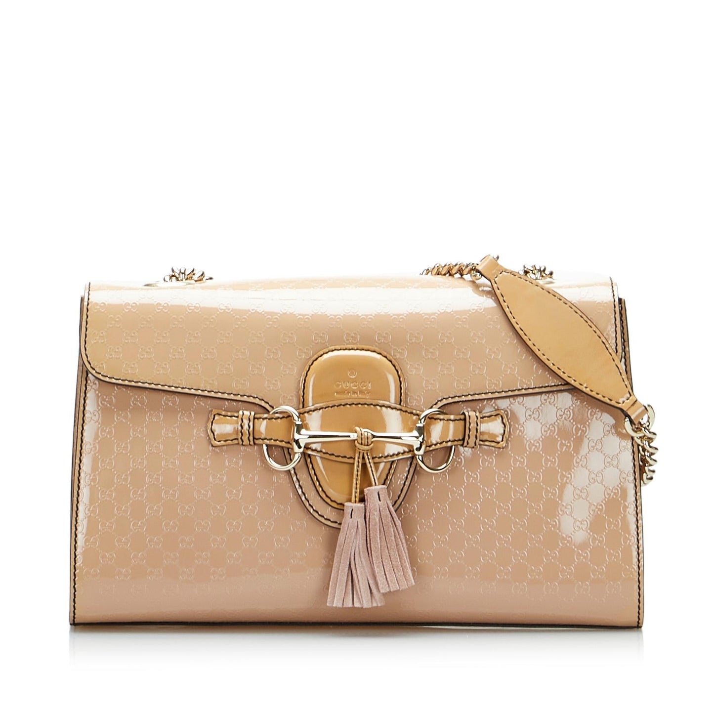 Gucci Microguccissima Emily SHG-rTgnTG Leather Patent Brown Shoulder Bag