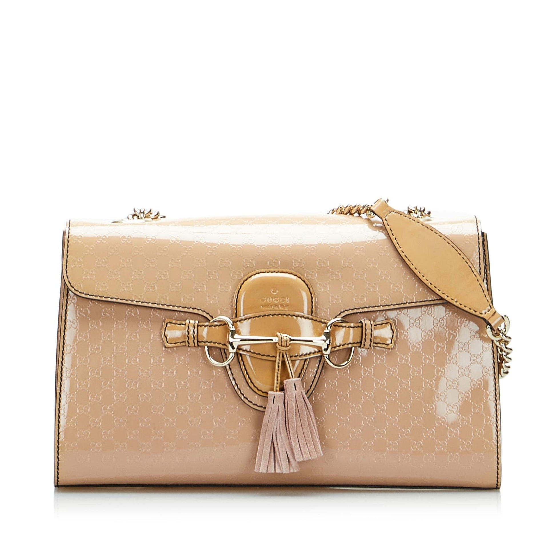 Gucci Microguccissima Emily SHG-rTgnTG Leather Patent Brown Shoulder Bag