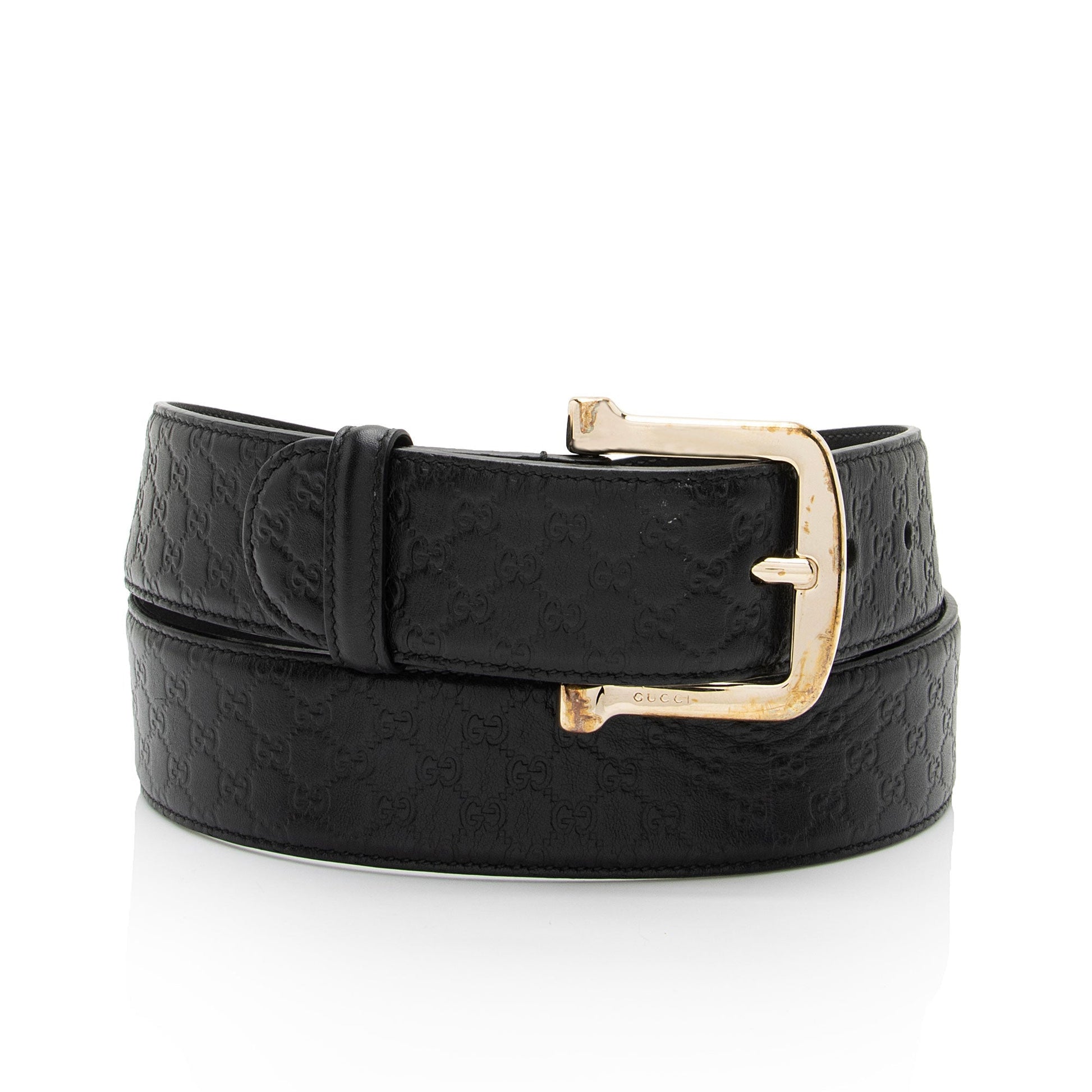 Gucci Microguccissima Belt - Size 38 Leather Black Accessory
