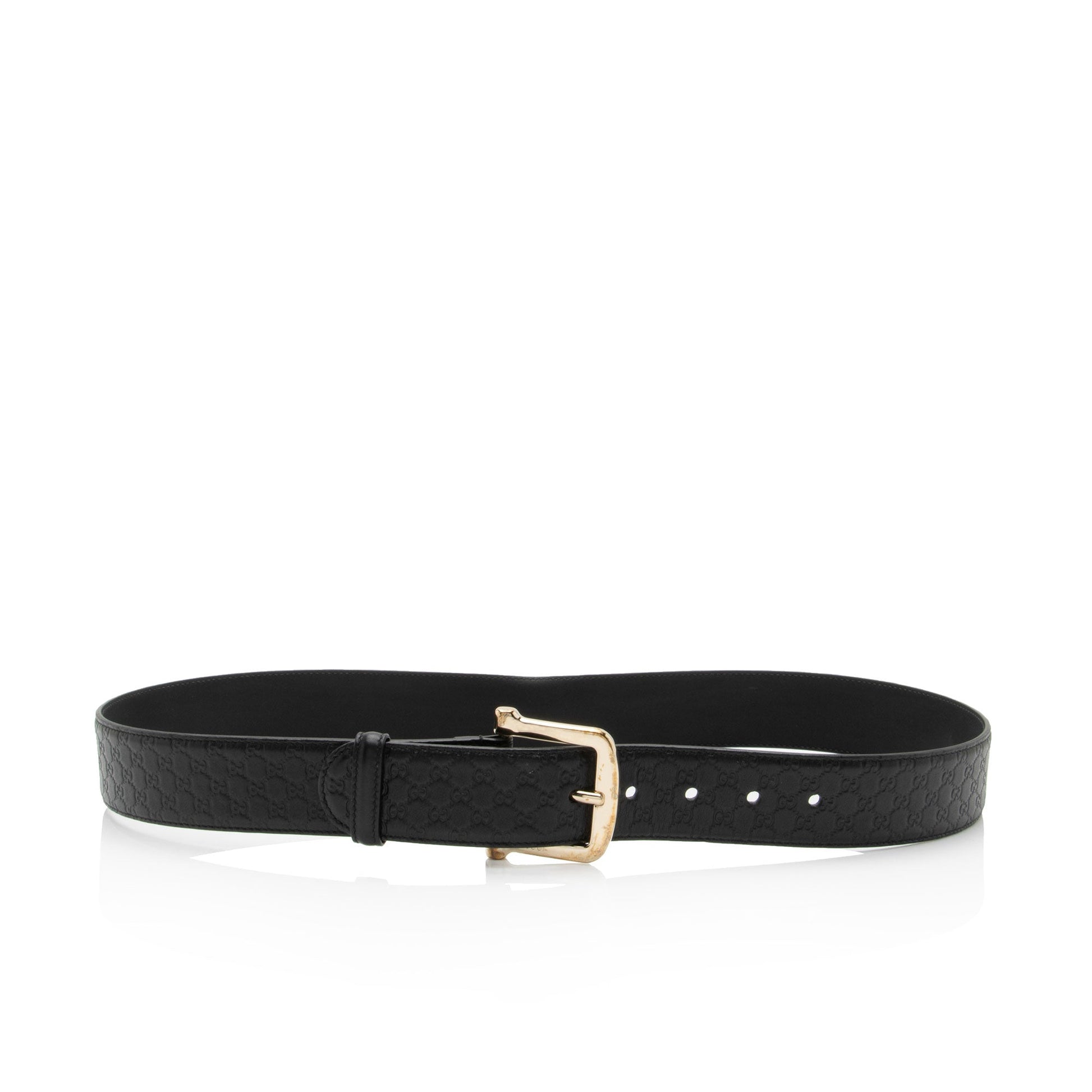 Gucci Microguccissima Belt - Size 38 Leather Black Accessory