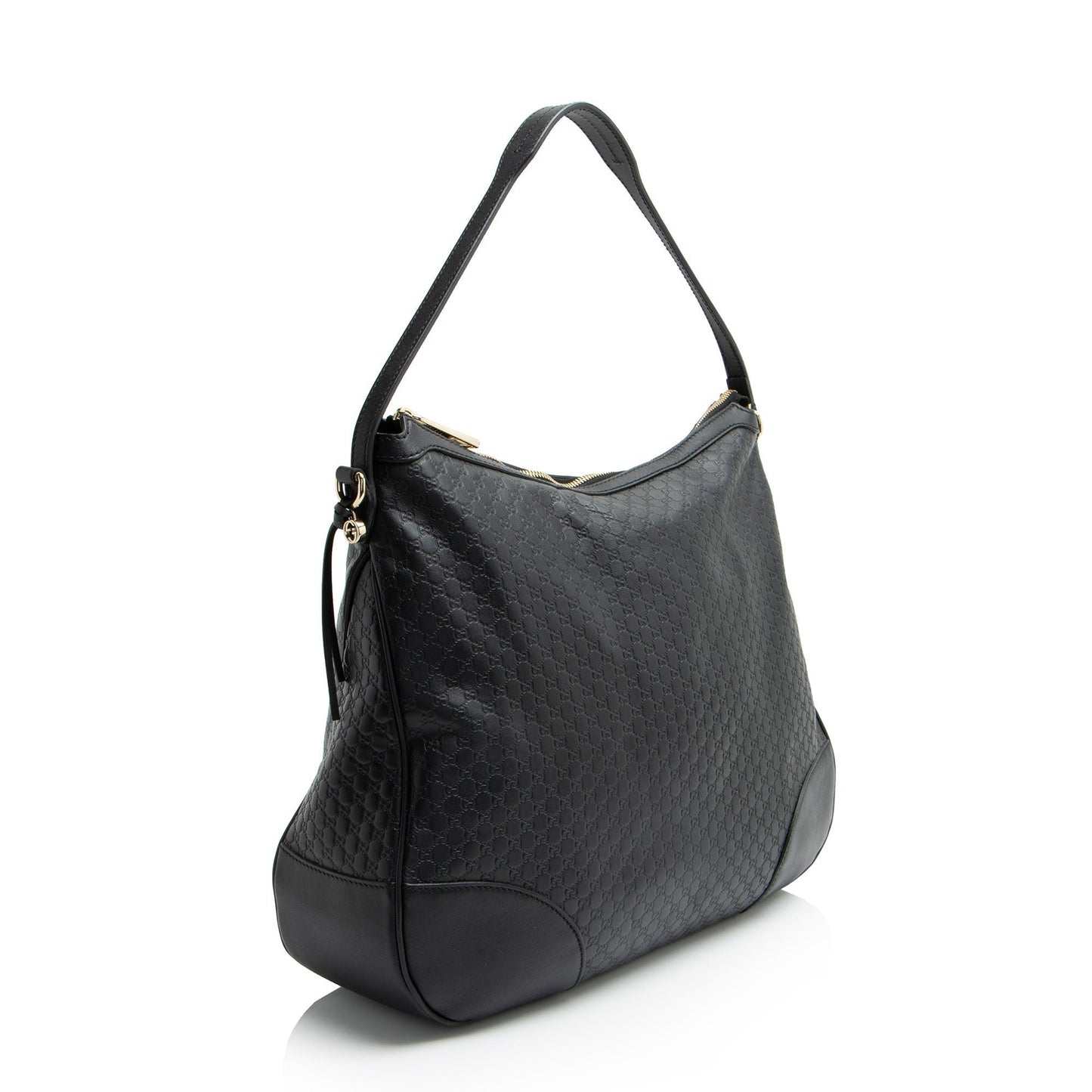 Gucci Microguccissima Bree Leather Black Large Shoulder Bag