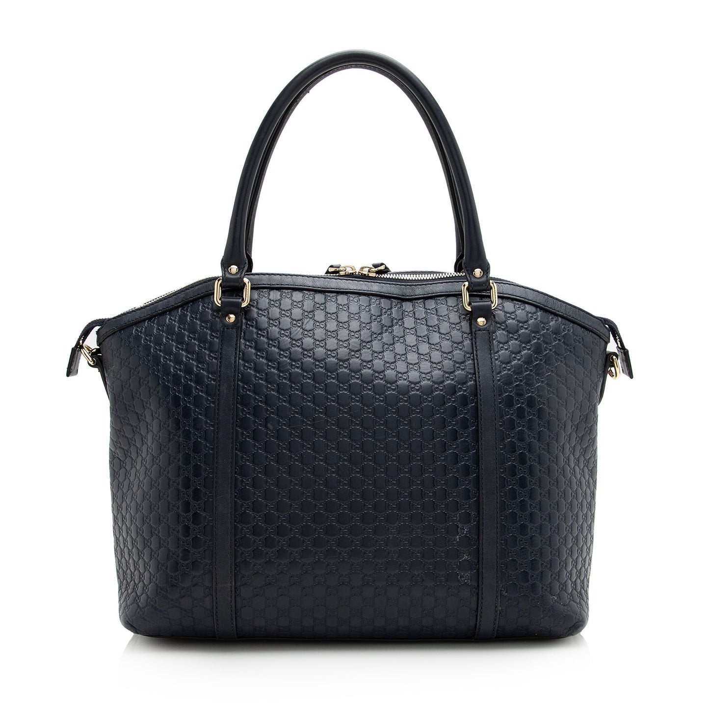 Gucci Microguccissima Dome SHF Leather Blue Medium Satchel Bag