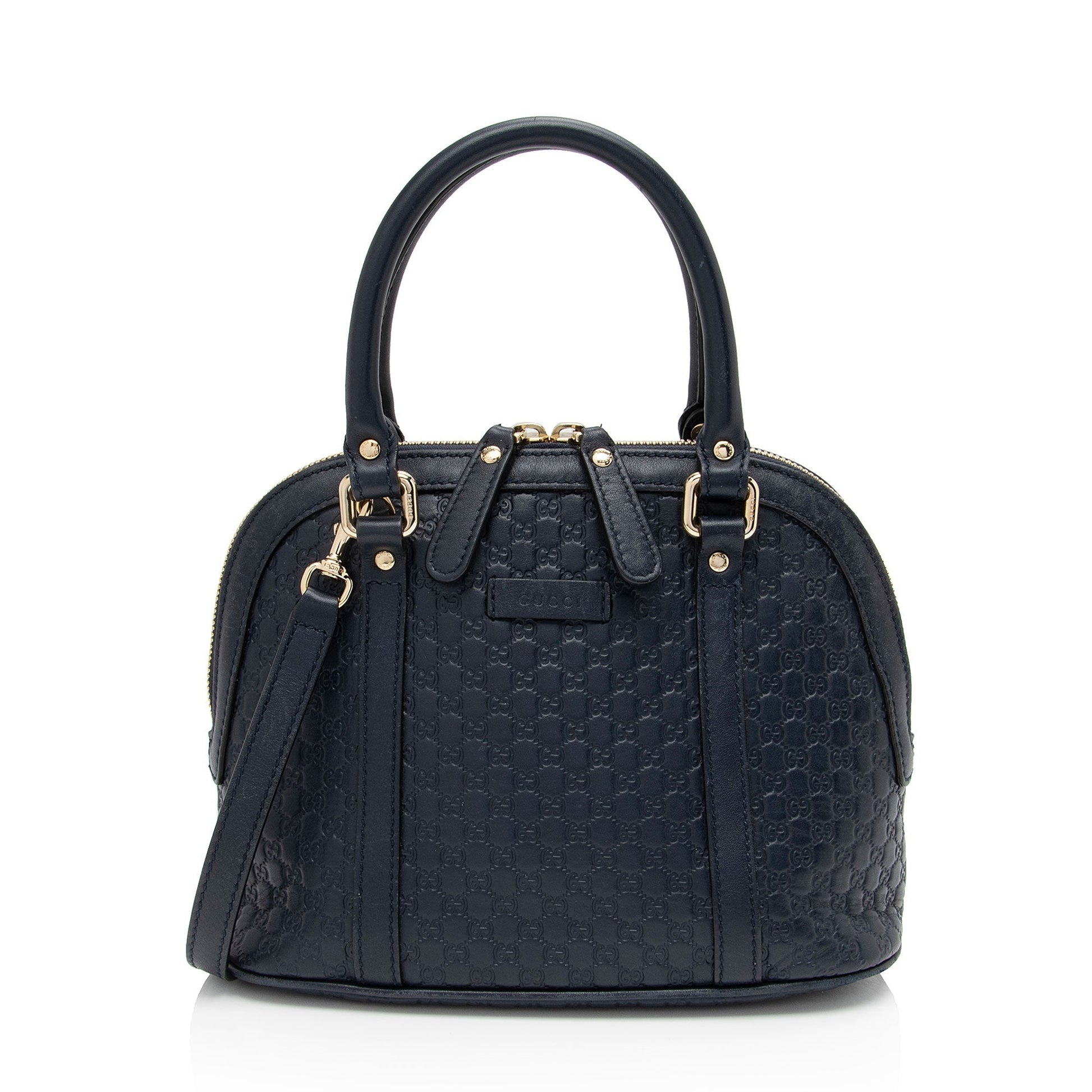 Gucci Microguccissima Dome SHF-CcWcTN Leather Blue Small Satchel Bag
