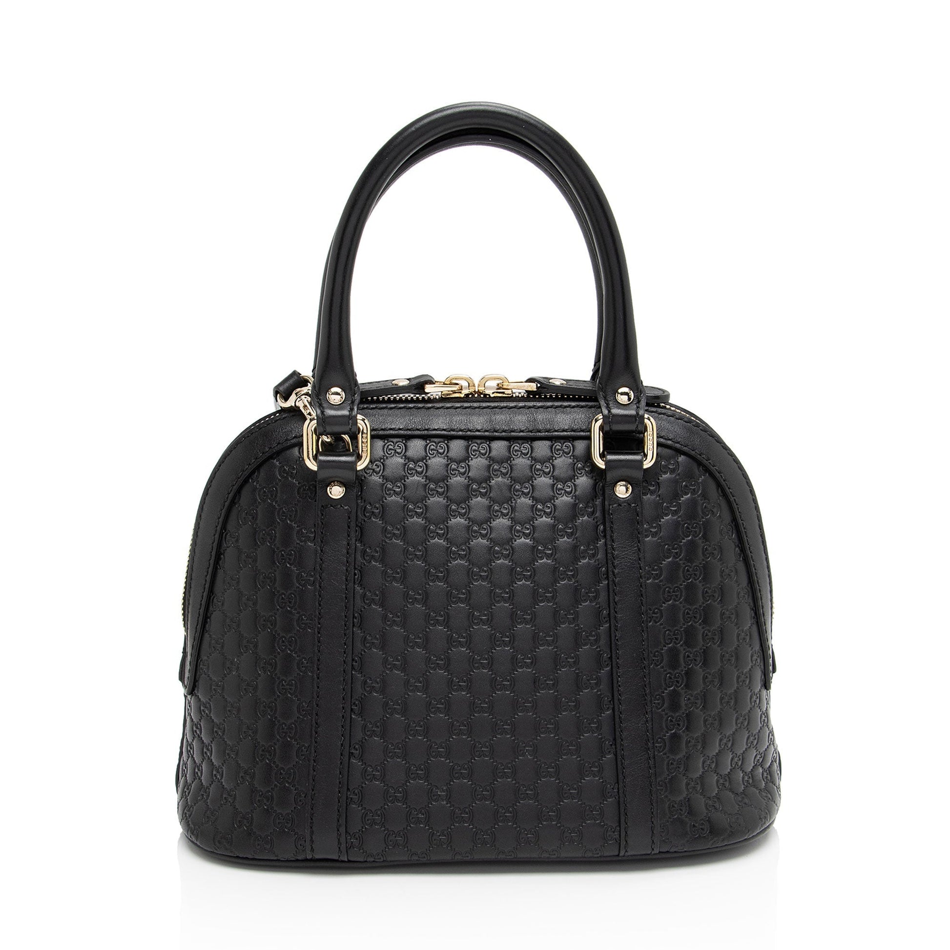 Gucci Microguccissima Dome SHF-54T71U Leather Black Small Satchel Bag