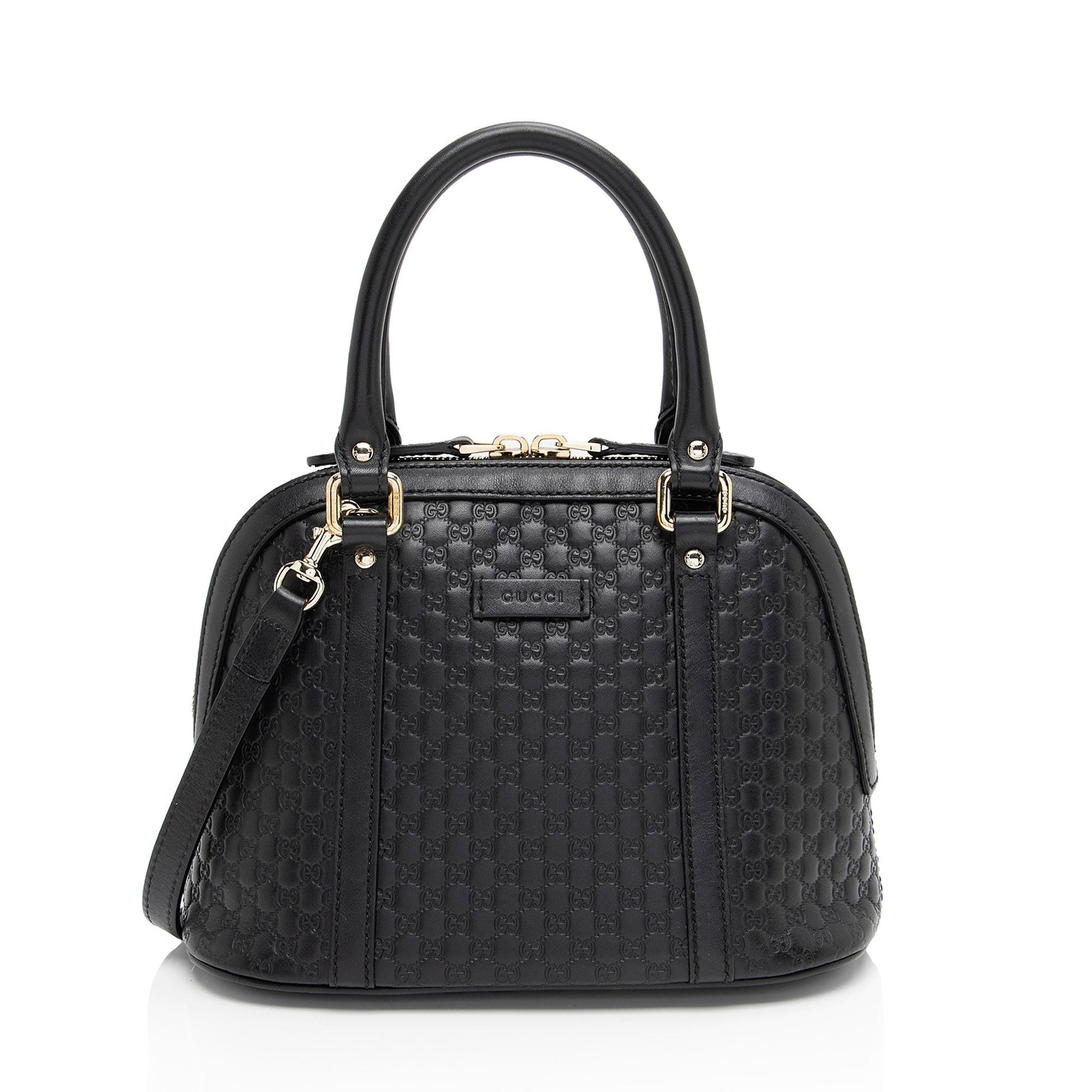 Gucci Microguccissima Dome SHF-54T71U Leather Black Small Satchel Bag