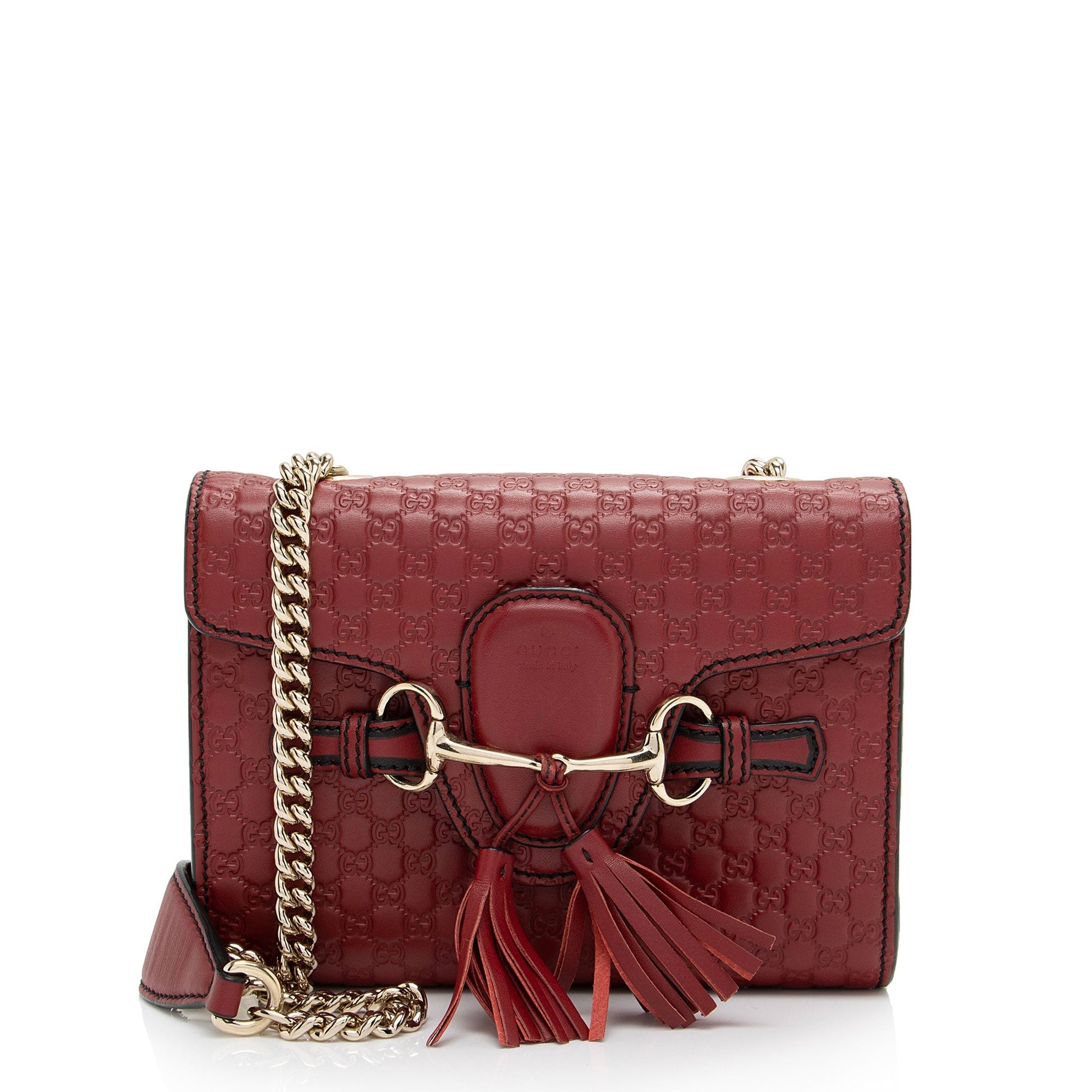 Gucci Microguccissima Emily SHF-OuTAcx Leather Red Mini Crossbody Bag