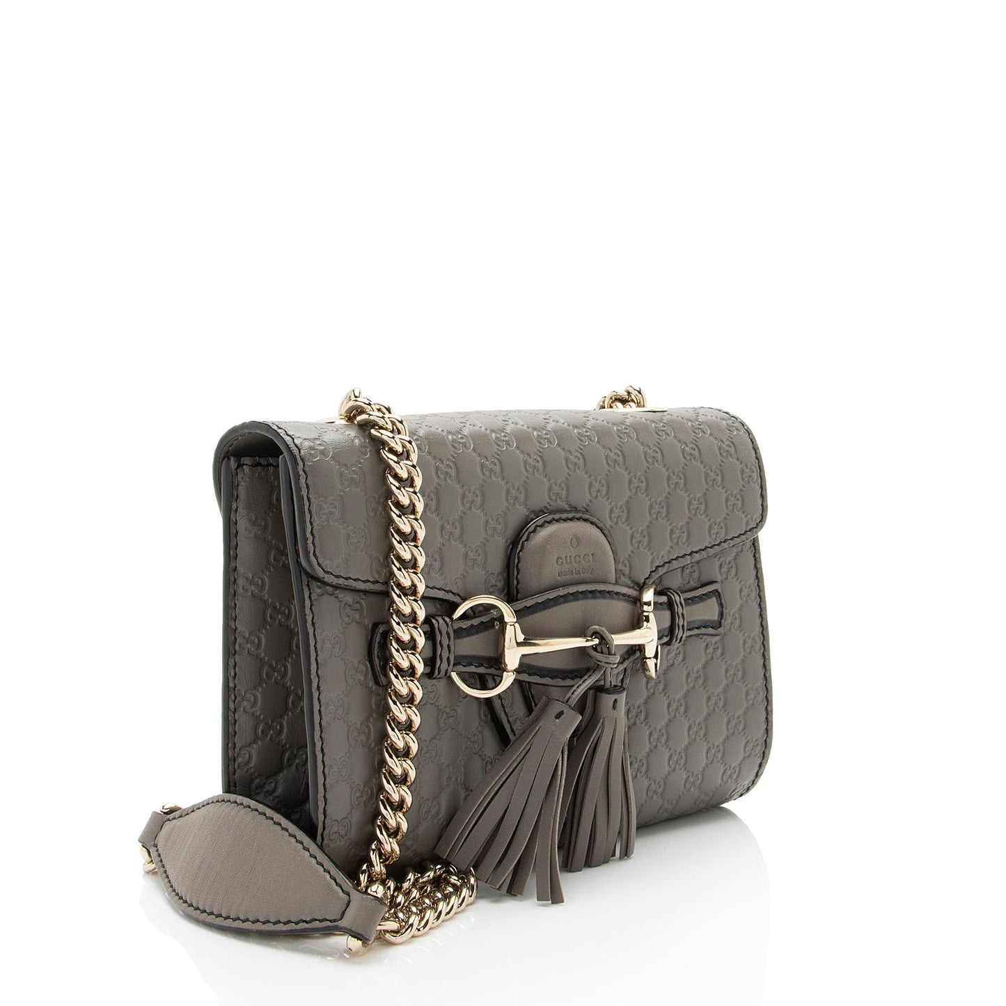 Gucci Microguccissima Emily Leather Grey Mini Crossbody Bag Shf Hah7Fj