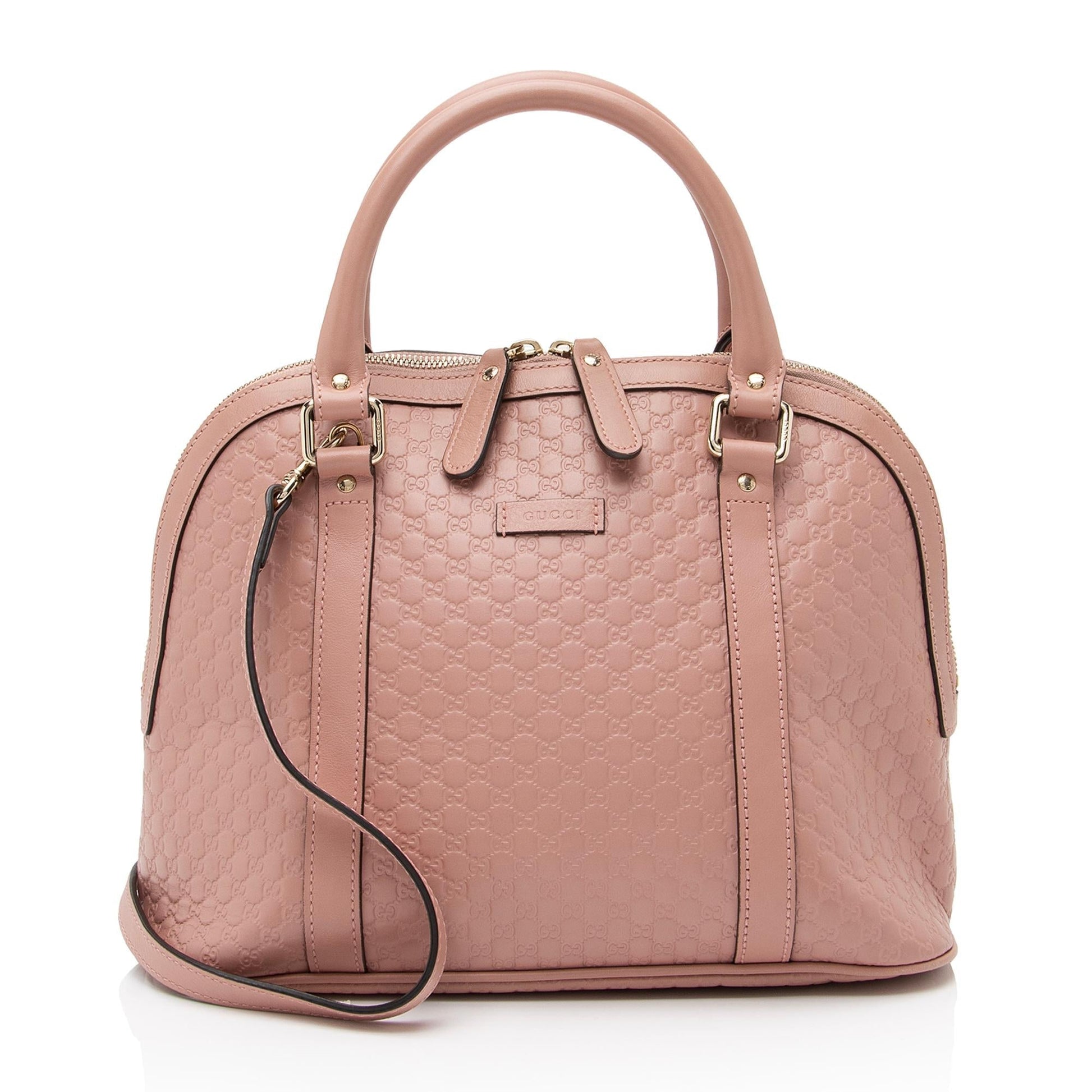 Gucci Microguccissima Dome Leather Pink Satchel Bag