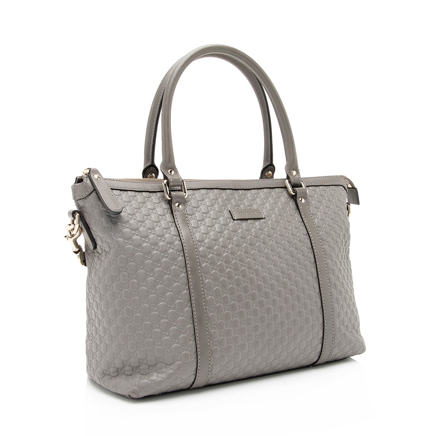 Gucci Microguccissima Joy Zip SHF Leather Grey Medium Tote Bag
