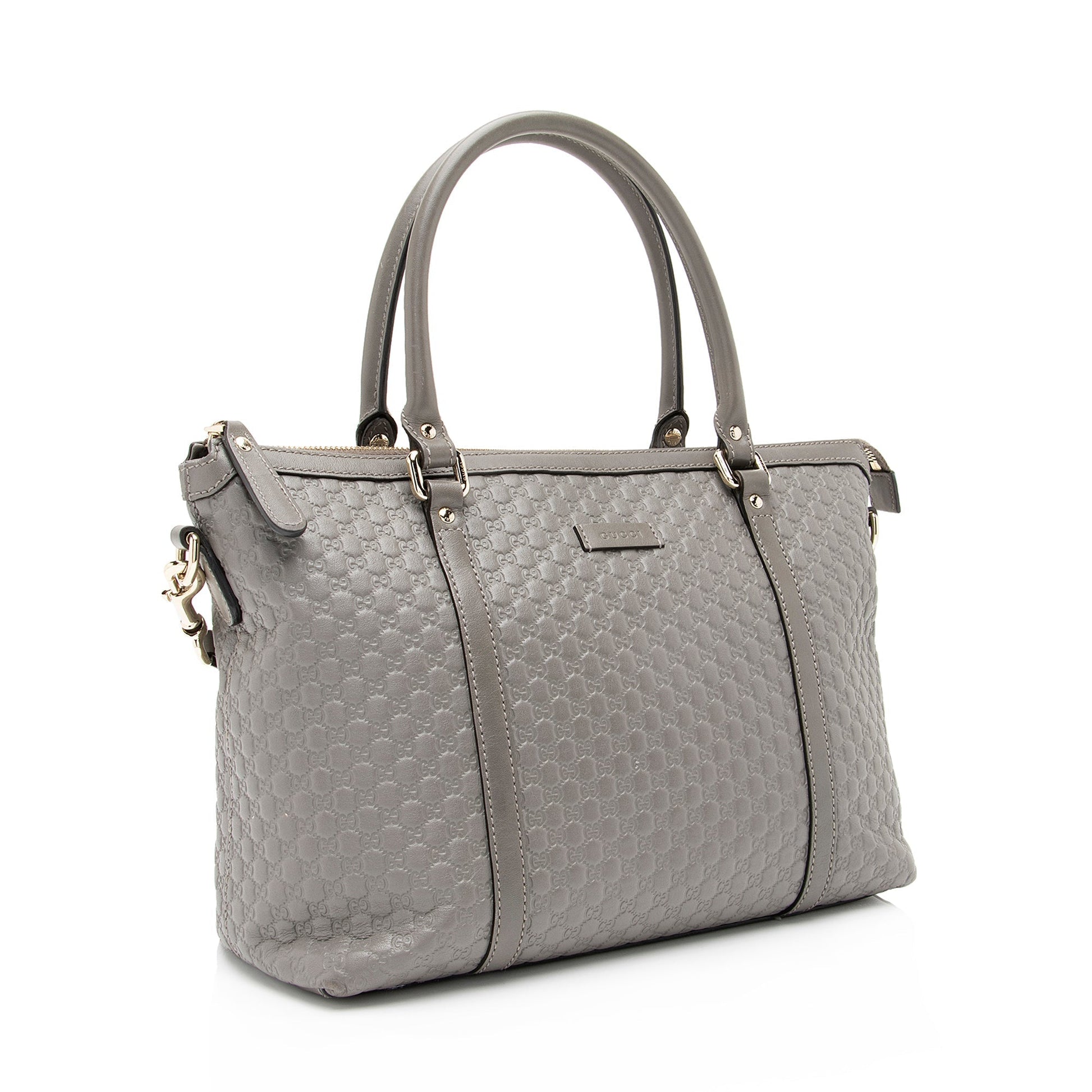 Gucci Microguccissima Joy Zip SHF Leather Grey Medium Tote Bag