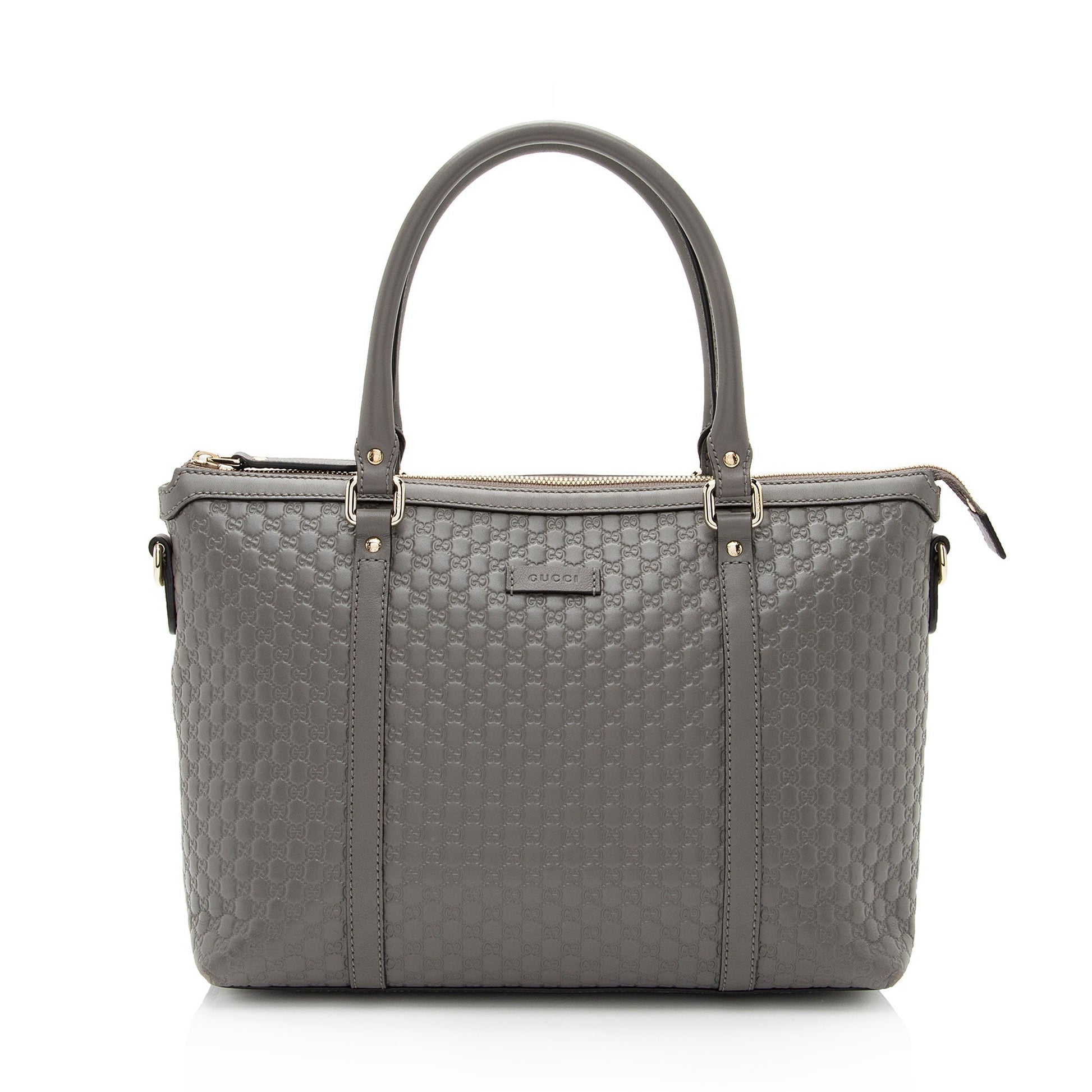 Gucci Microguccissima Joy Zip SHF-KKh5Fm Leather Grey Small Medium Tote Bag