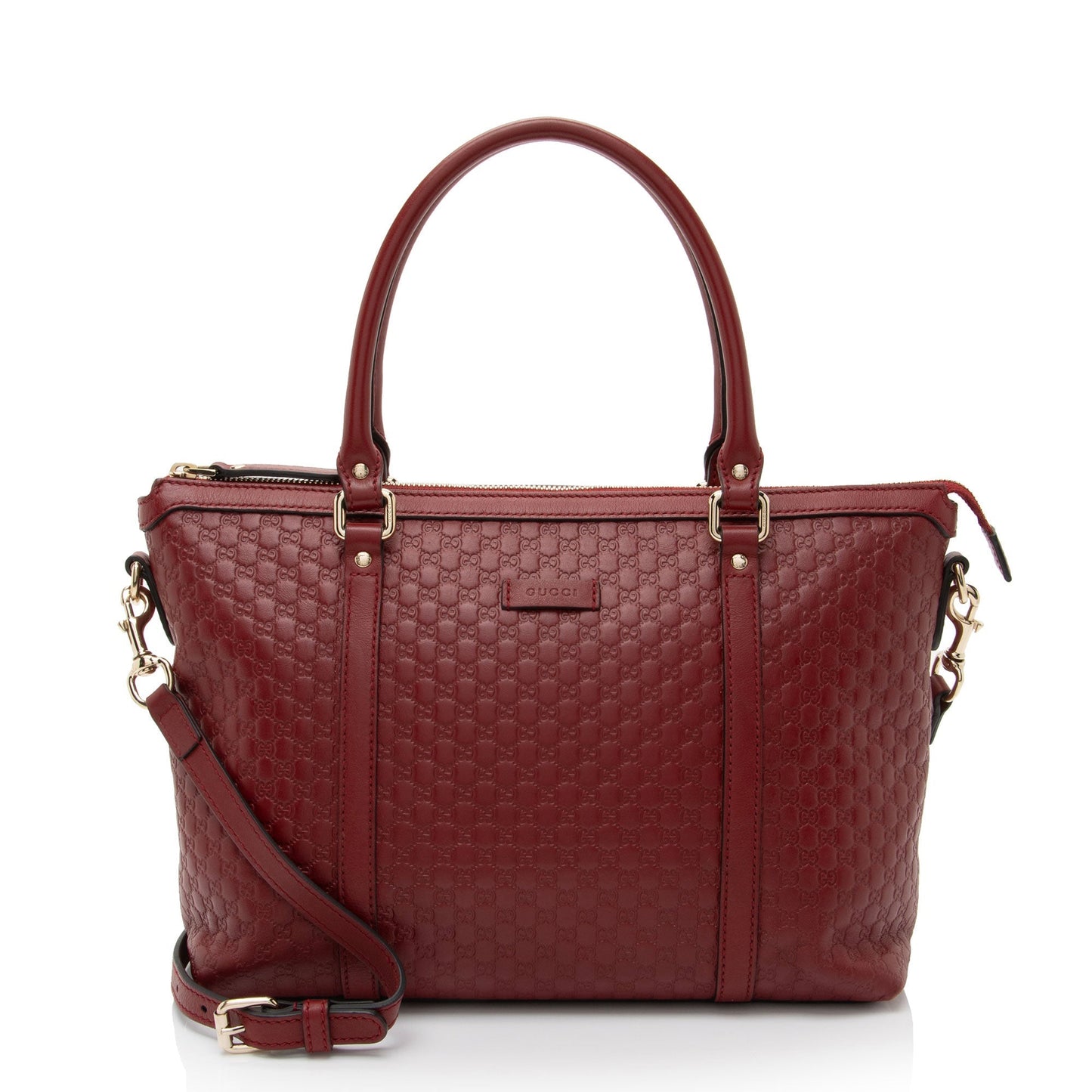 Gucci Microguccissima Joy Zip Leather Red Small Tote Bag