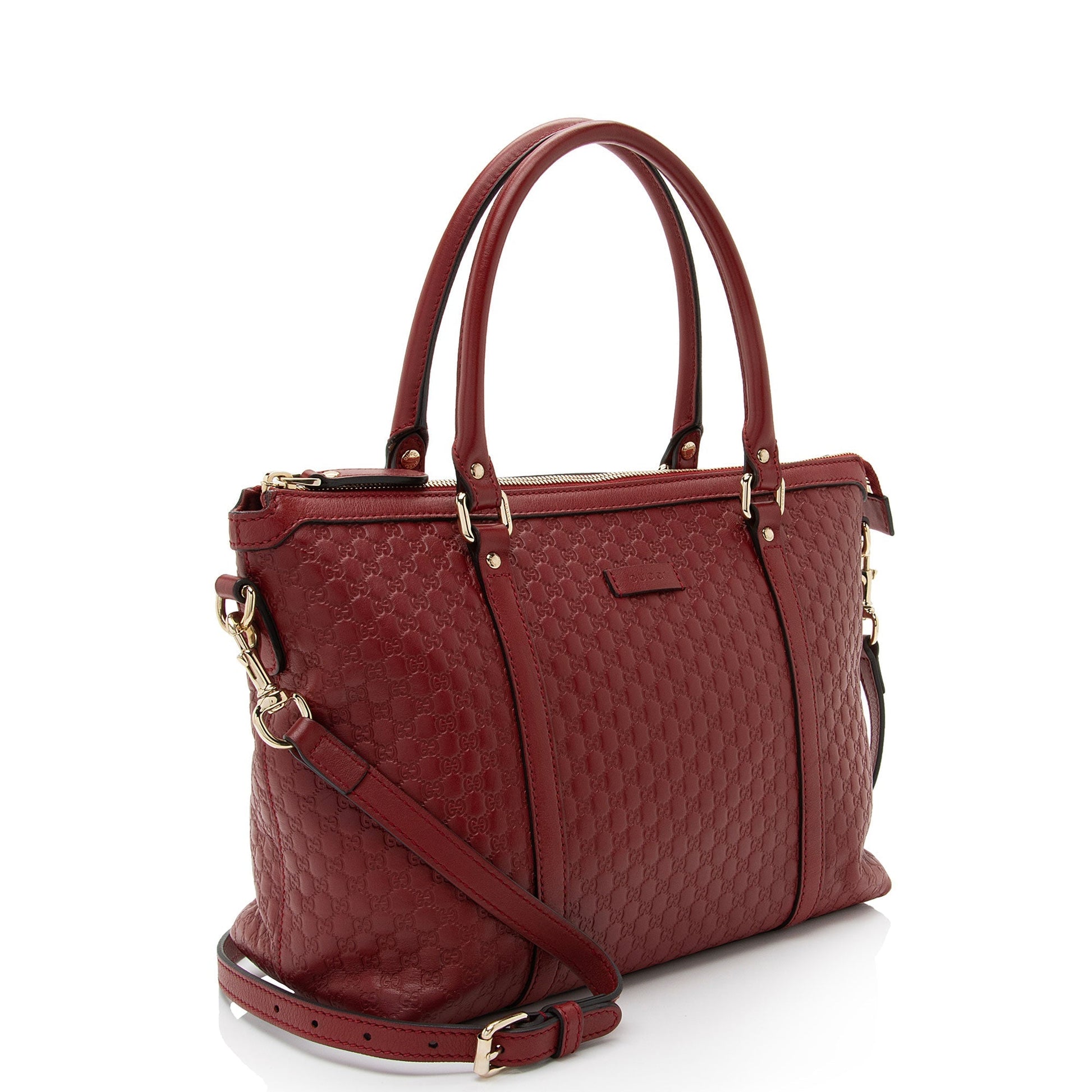 Gucci Microguccissima Joy Zip Leather Red Small Tote Bag