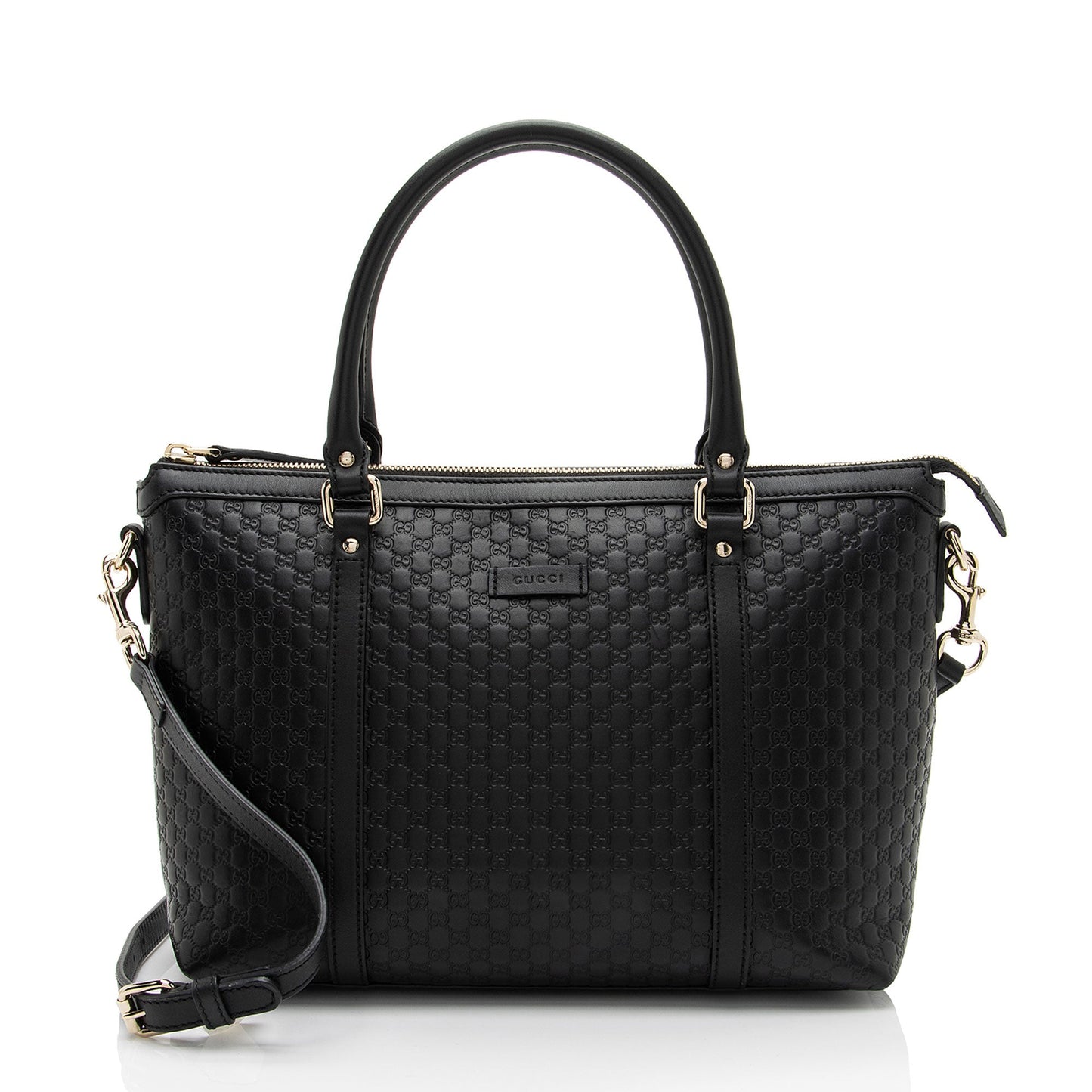 Gucci Microguccissima Joy Zip SHF-TjfjYX Leather Black Small Tote Bag