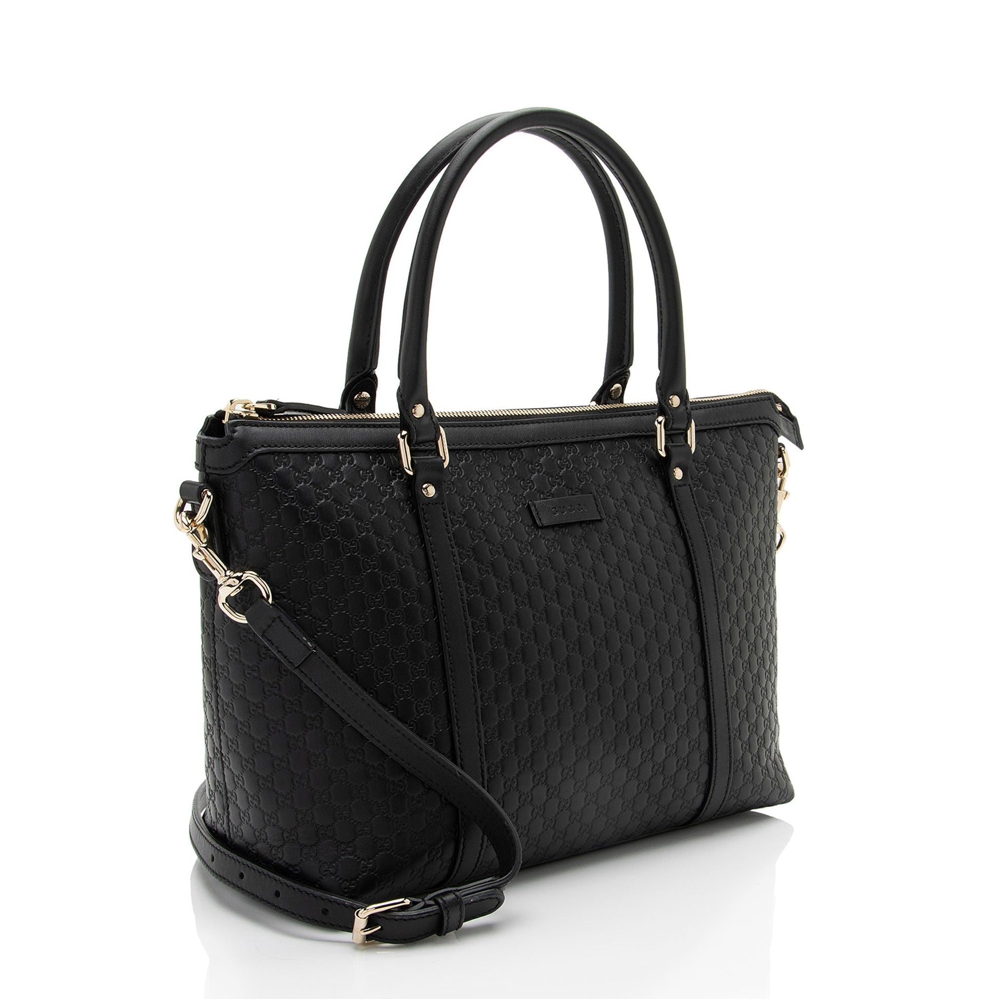 Gucci Microguccissima Joy Zip SHF-TjfjYX Leather Black Small Tote Bag