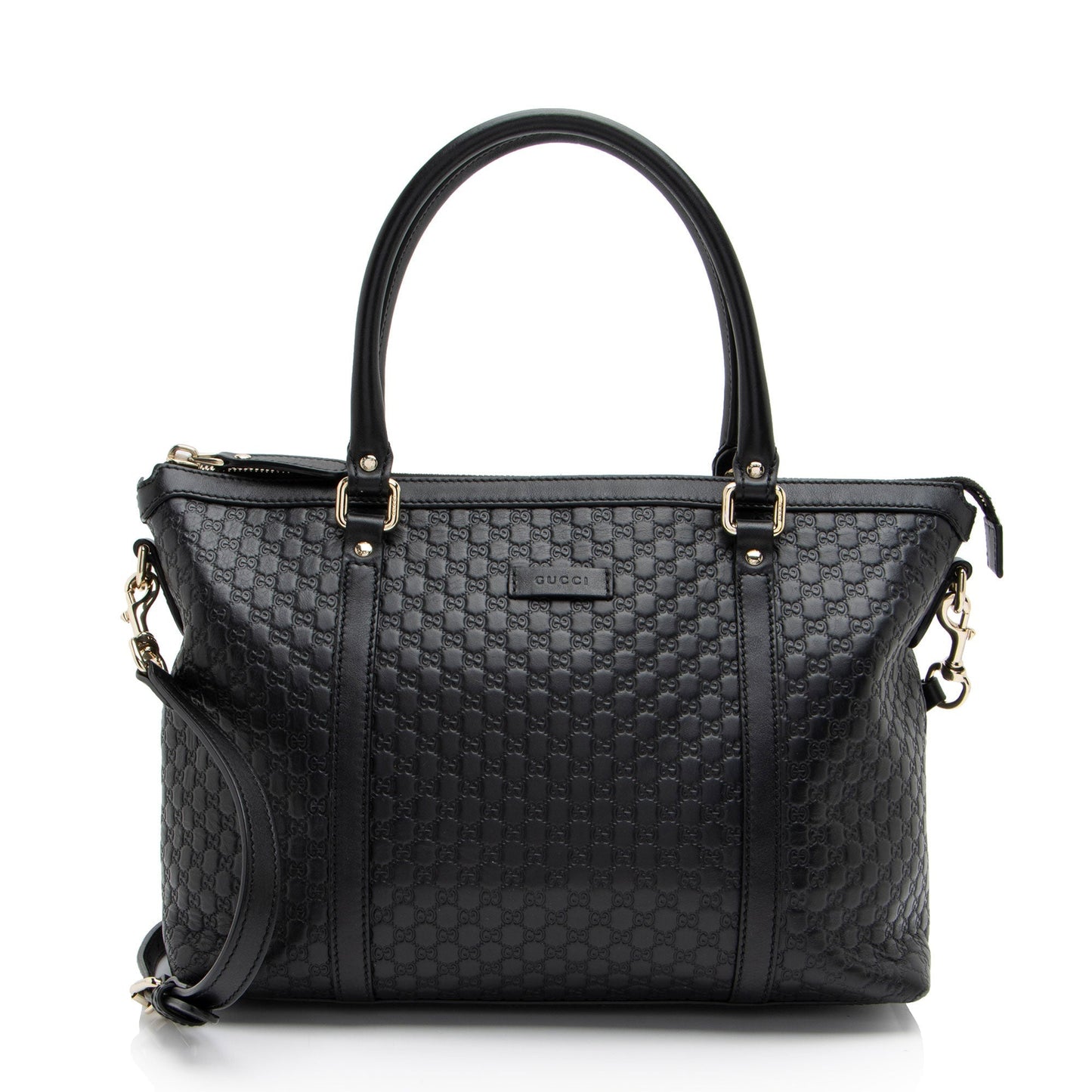 Gucci Microguccissima Joy Zip SHF-EjECwm Leather Black Small Tote Bag