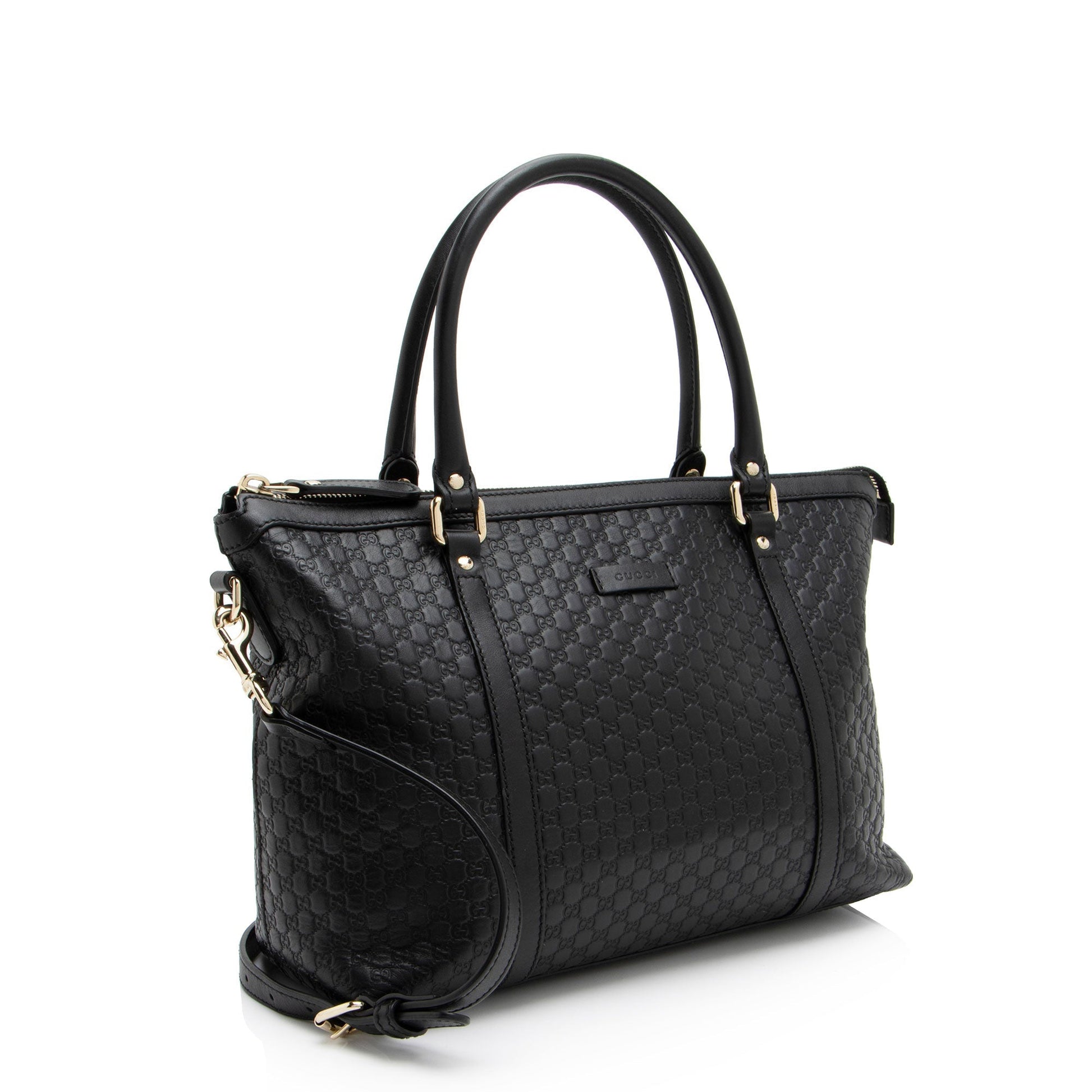 Gucci Microguccissima Joy Zip SHF-EjECwm Leather Black Small Tote Bag