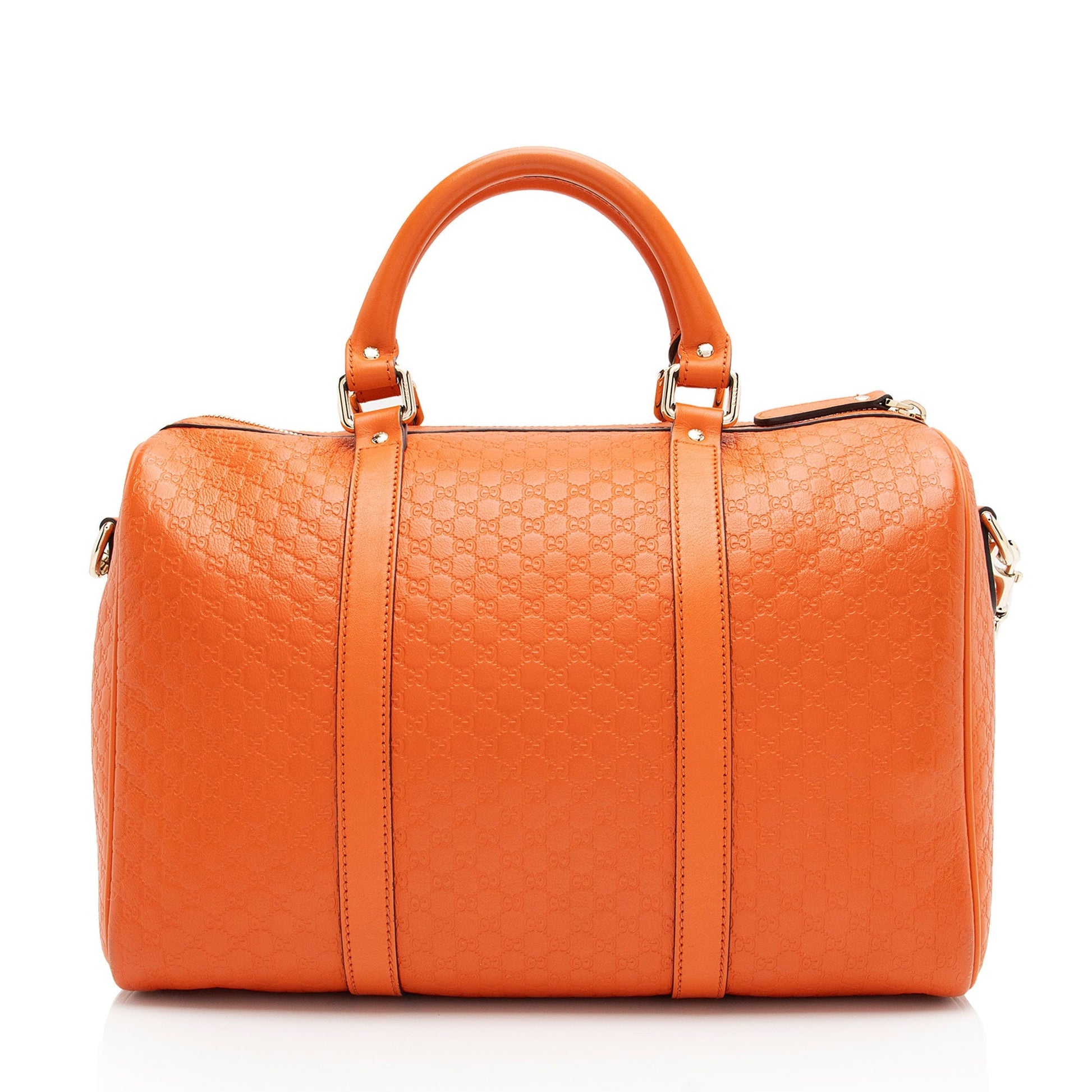 Gucci Microguccissima Boston SHF-GMQyjn Leather Orange Medium Satchel Bag