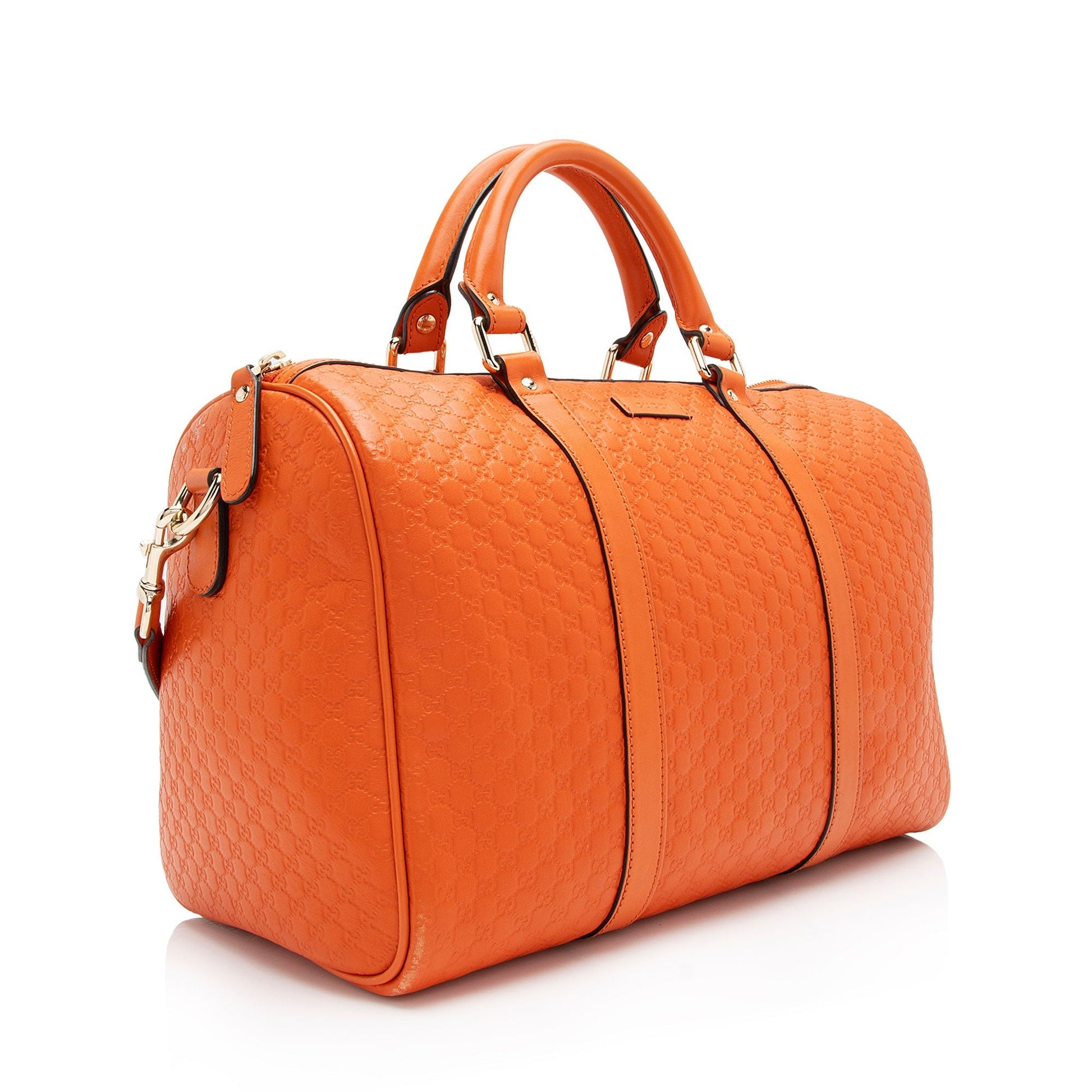 Gucci Microguccissima Boston SHF-GMQyjn Leather Orange Medium Satchel Bag