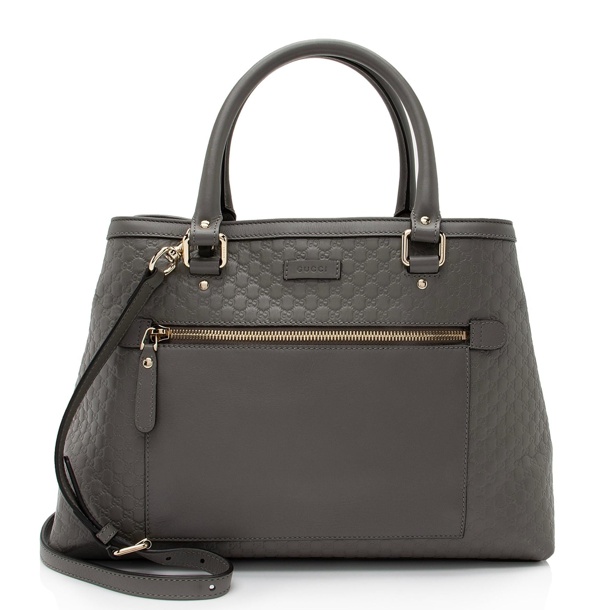 Gucci Microguccissima Soft SHF Leather Grey Medium Tote Bag