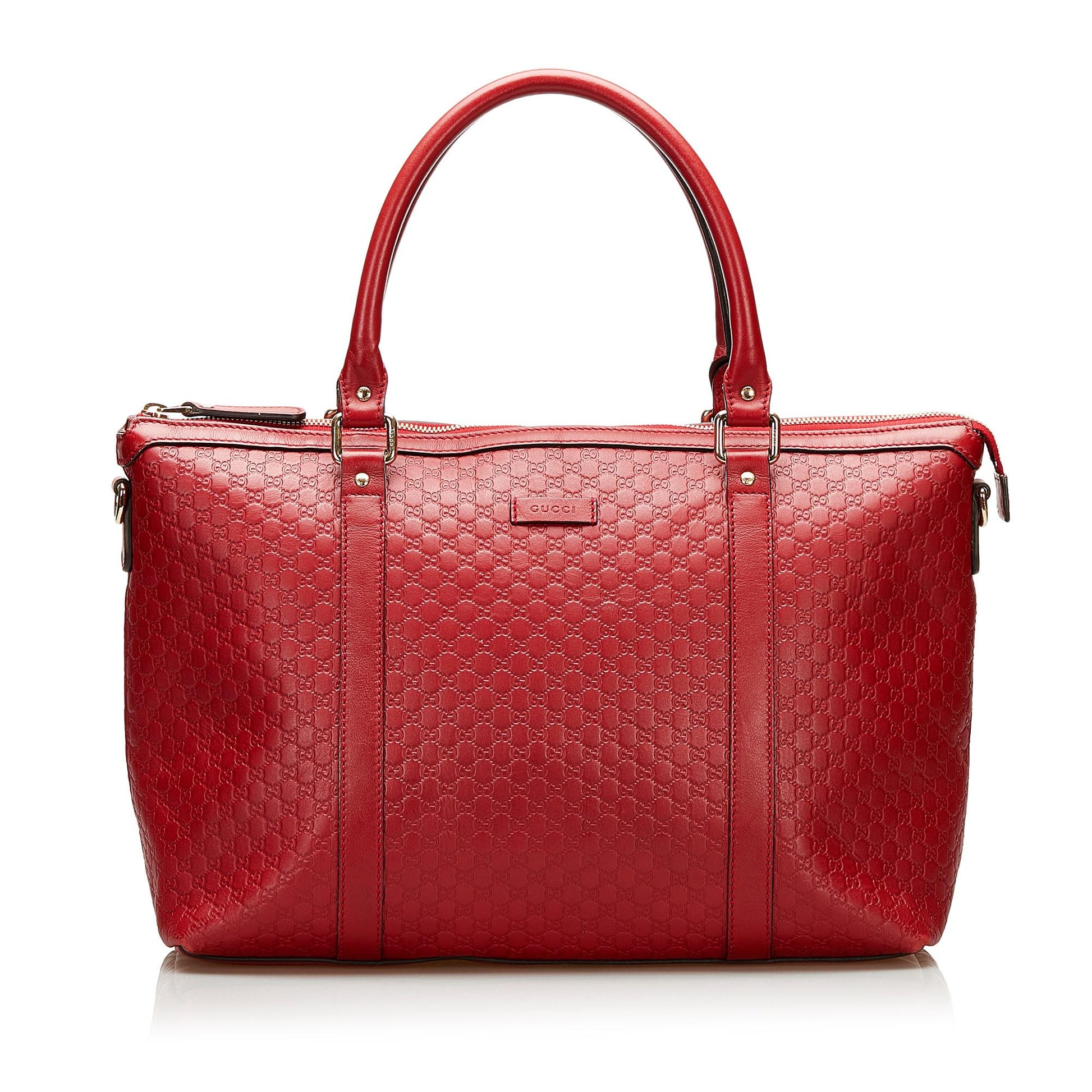 Gucci Microguccissima Margaux SHG Calf Red Satchel Bag