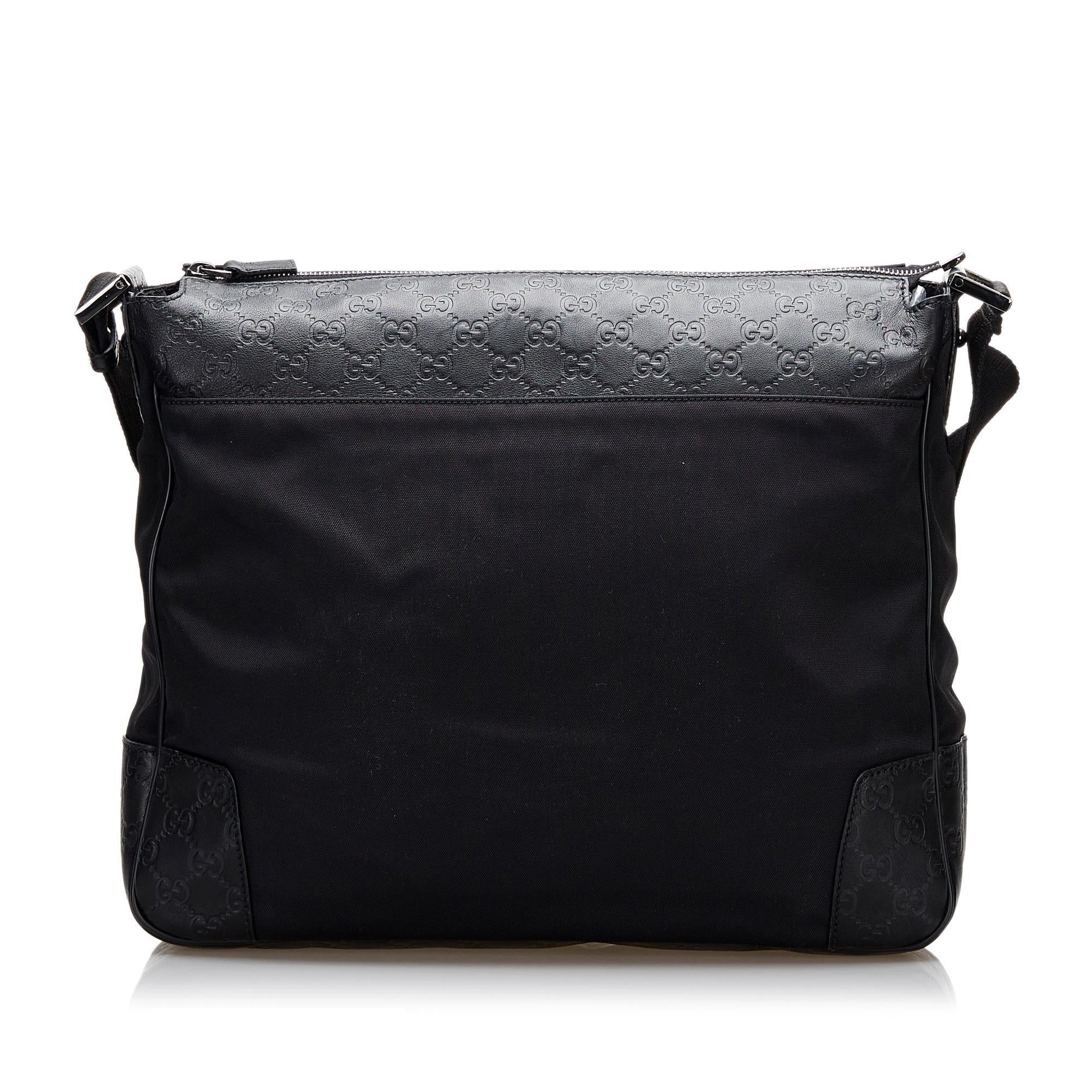 Gucci Microguccissima Messenger SHG Nylon Black Crossbody Bag