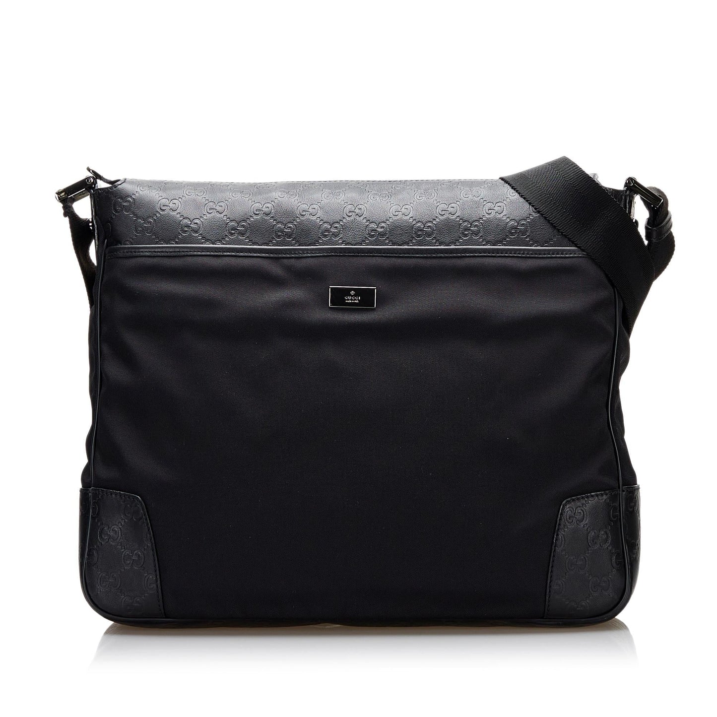 Gucci Microguccissima Messenger SHG Nylon Black Crossbody Bag