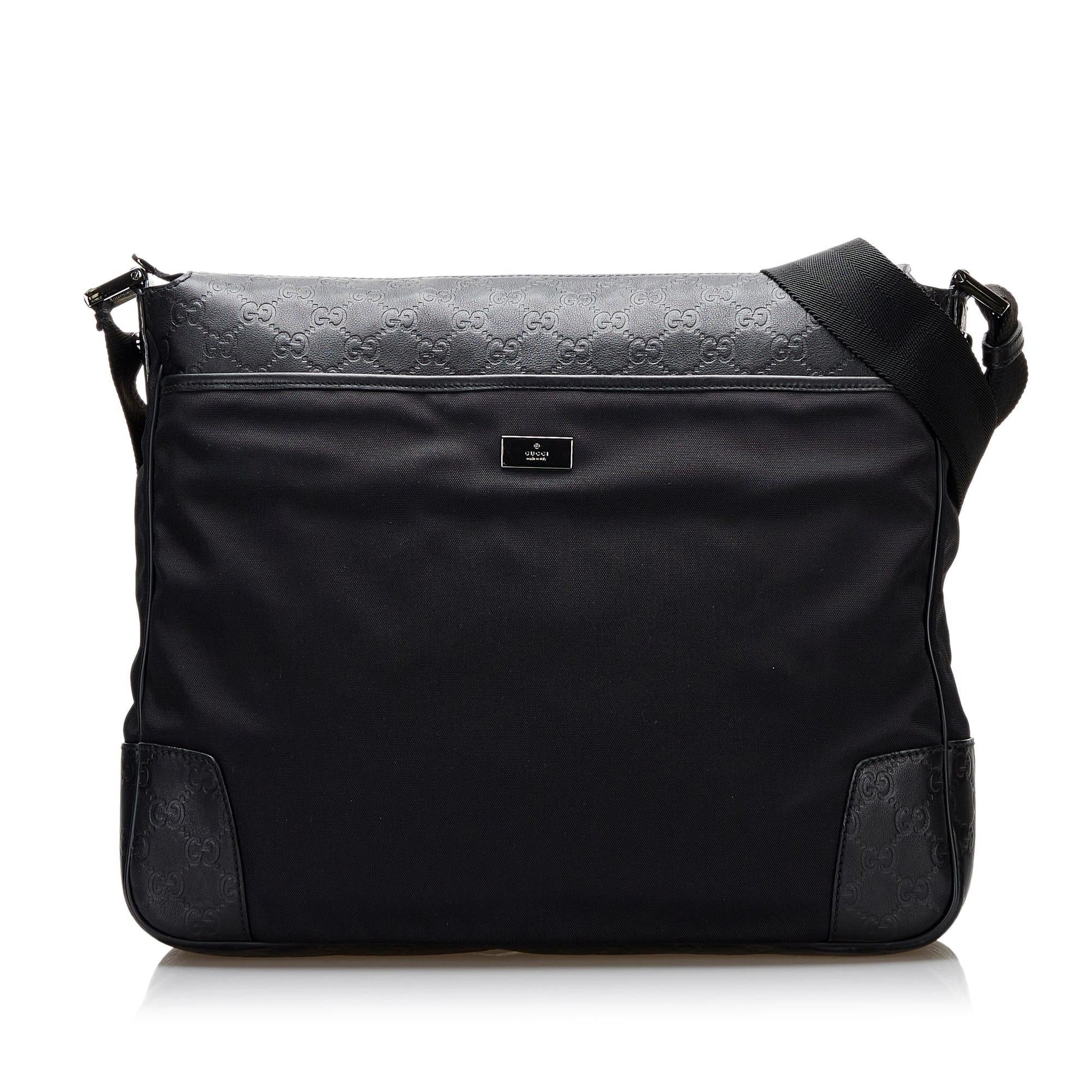 Gucci Microguccissima Messenger SHG Nylon Black Crossbody Bag