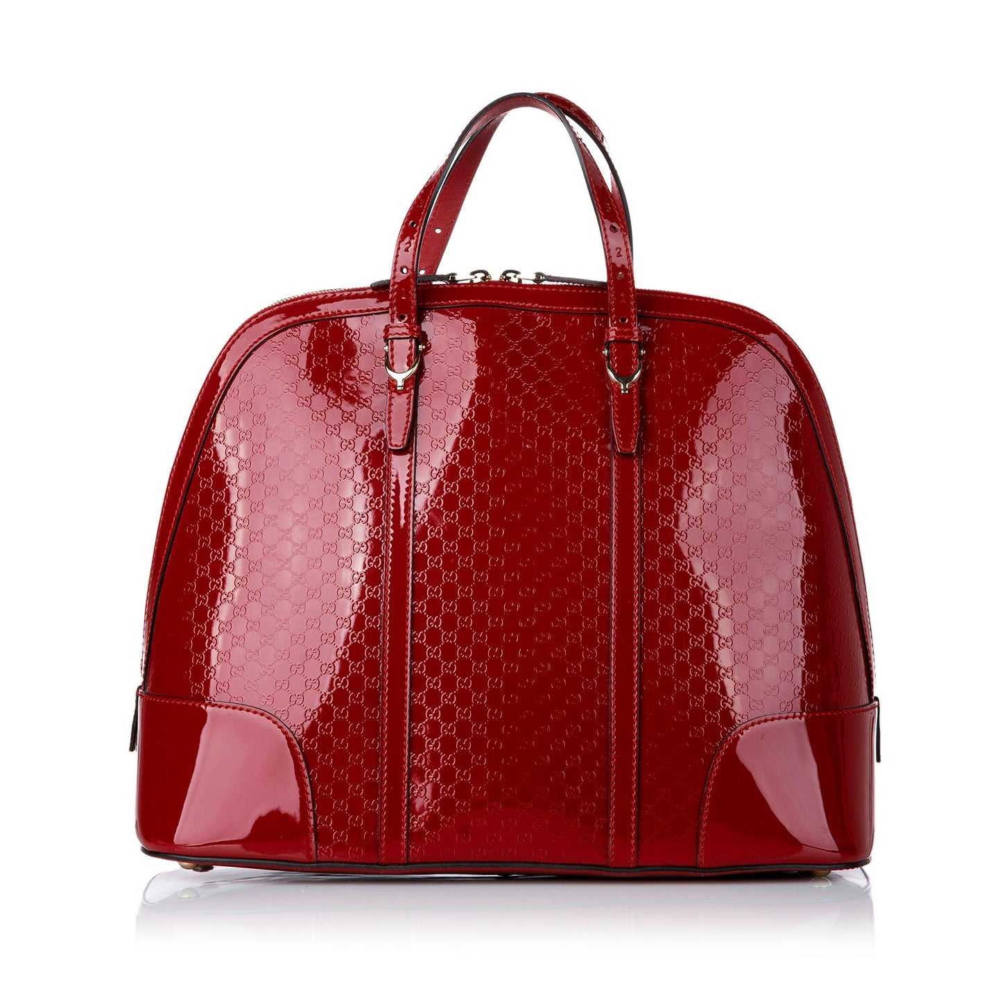 Gucci Microguccissima Nice SHG Leather Patent Red Satchel Bag