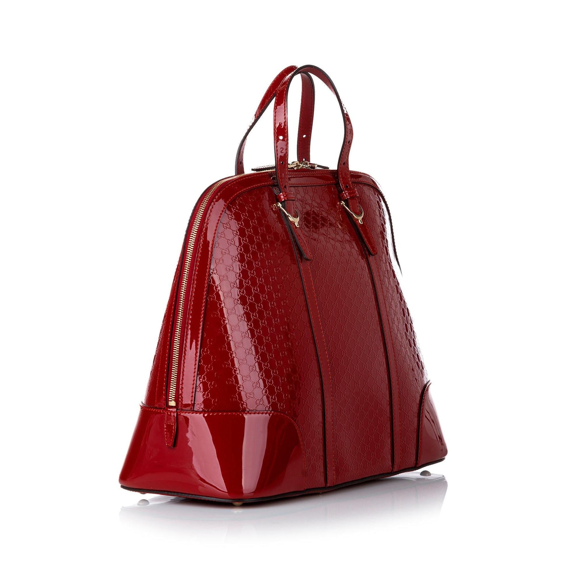 Gucci Microguccissima Nice SHG Leather Patent Red Satchel Bag
