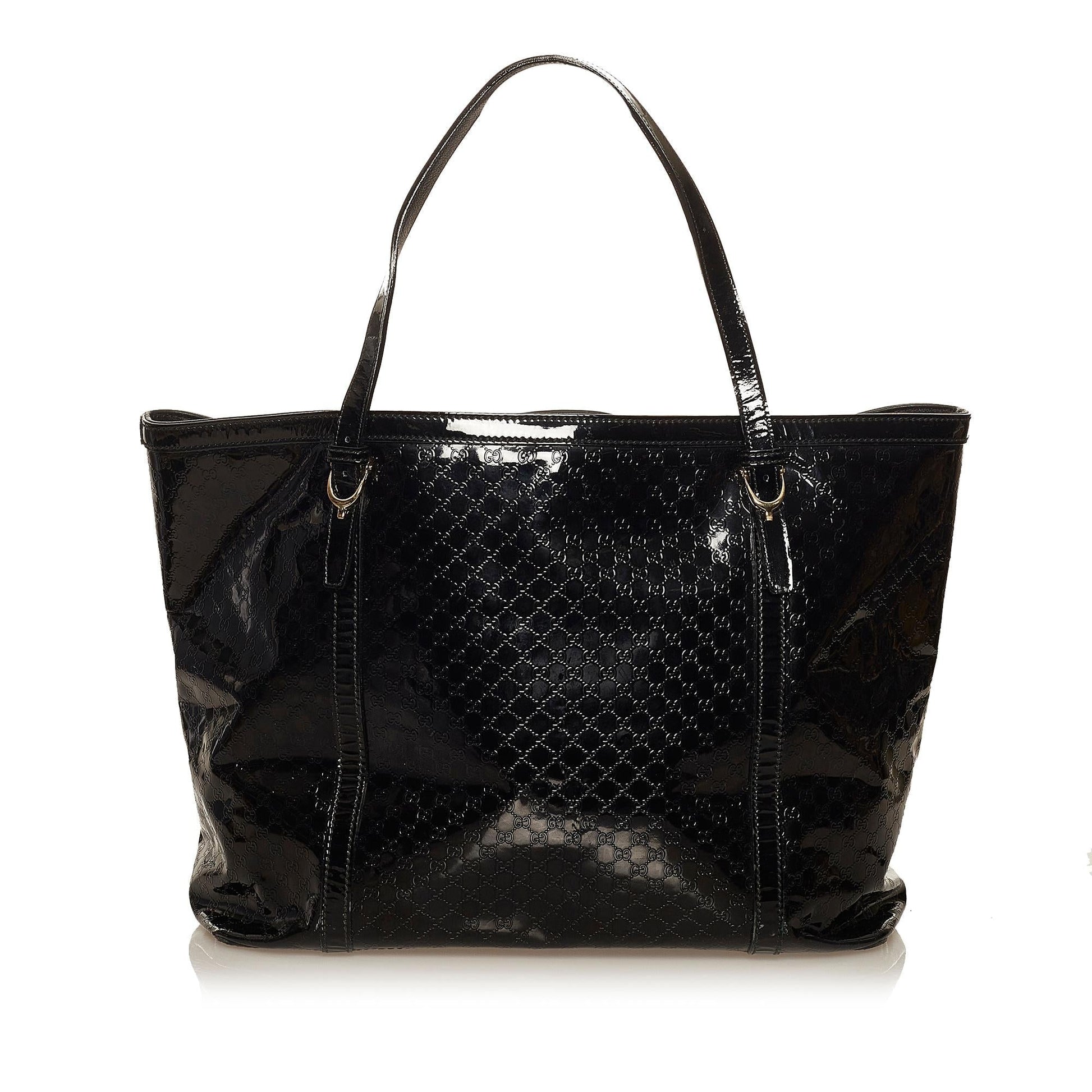 Gucci Microguccissima Nice SHG Leather Patent Black Tote Bag Bag Shg