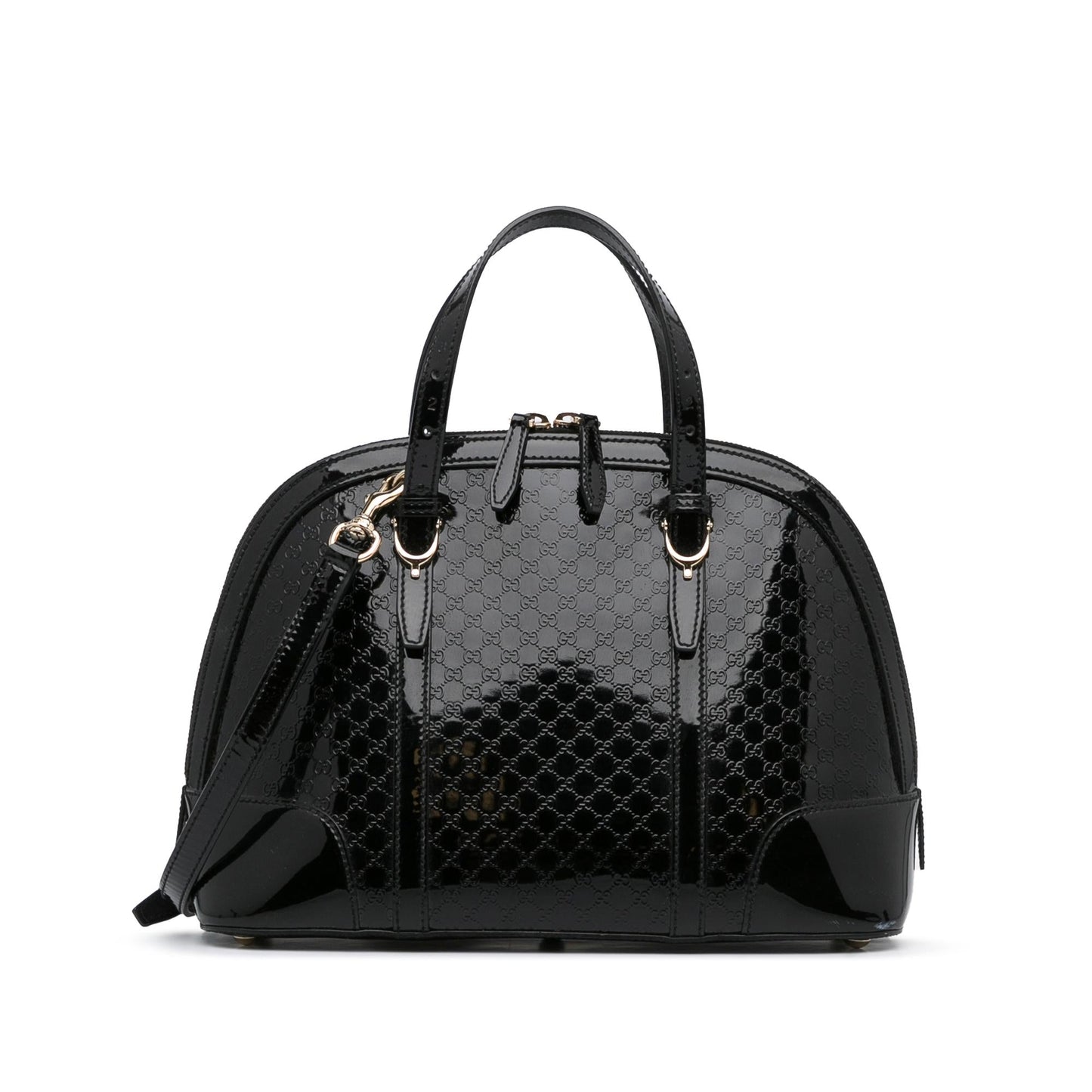 Gucci Microguccissima Nice SHG-DGOxQR Leather Patent Black Satchel Bag