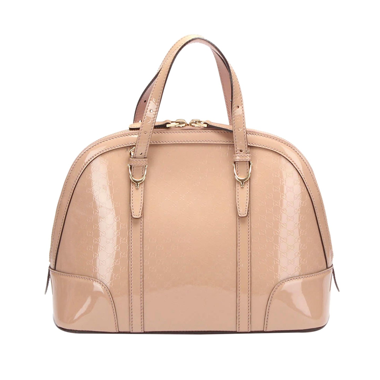 Gucci Microguccissima Nice SHG-csUmns Leather Patent Brown Satchel Bag