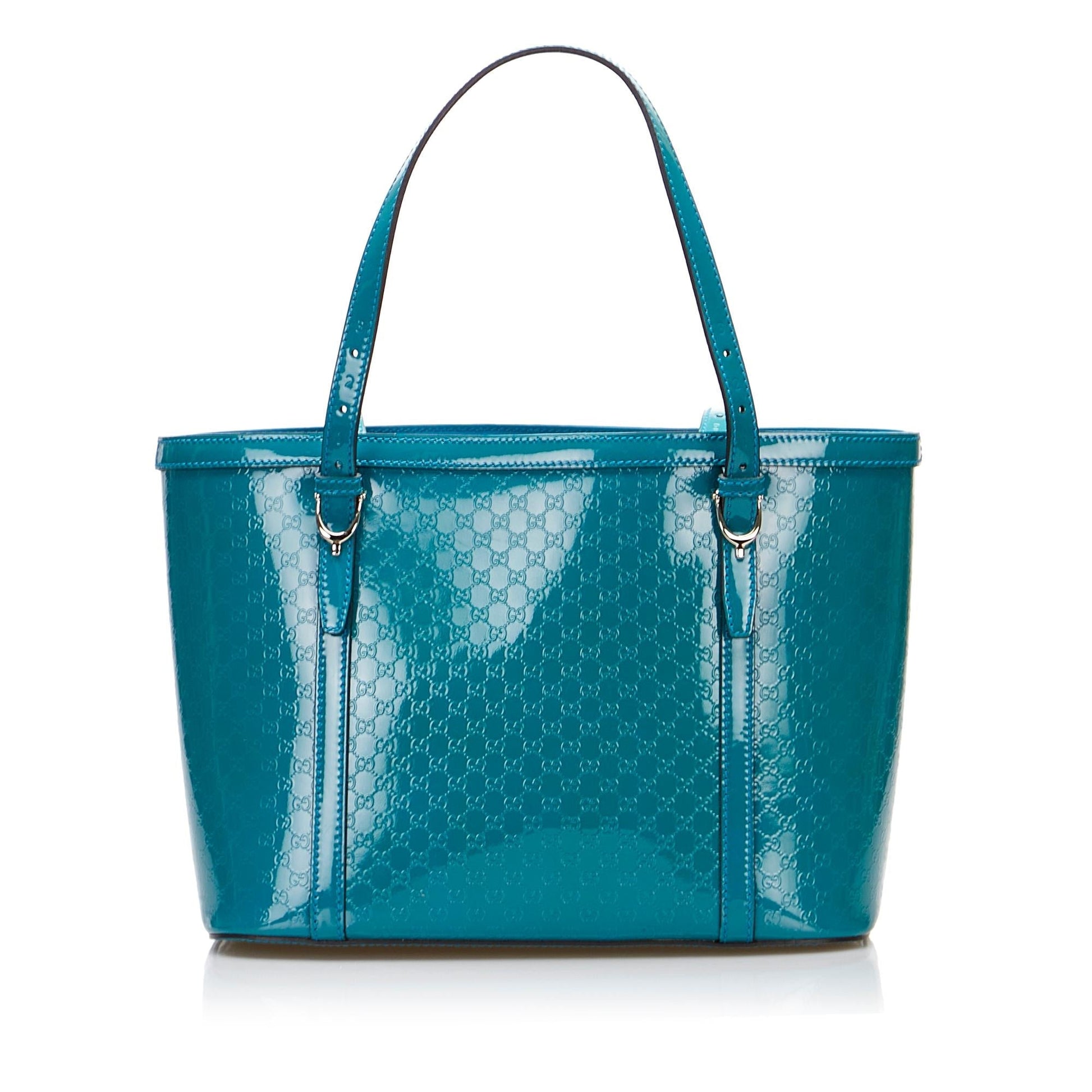 Gucci Microguccissima Nice SHG-ljvsTS Leather Patent Blue Tote Bag